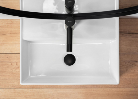 Lavoar baie pe blat formă dreptunghiulară lungime 50 cm culoare alb model Valeria [3]