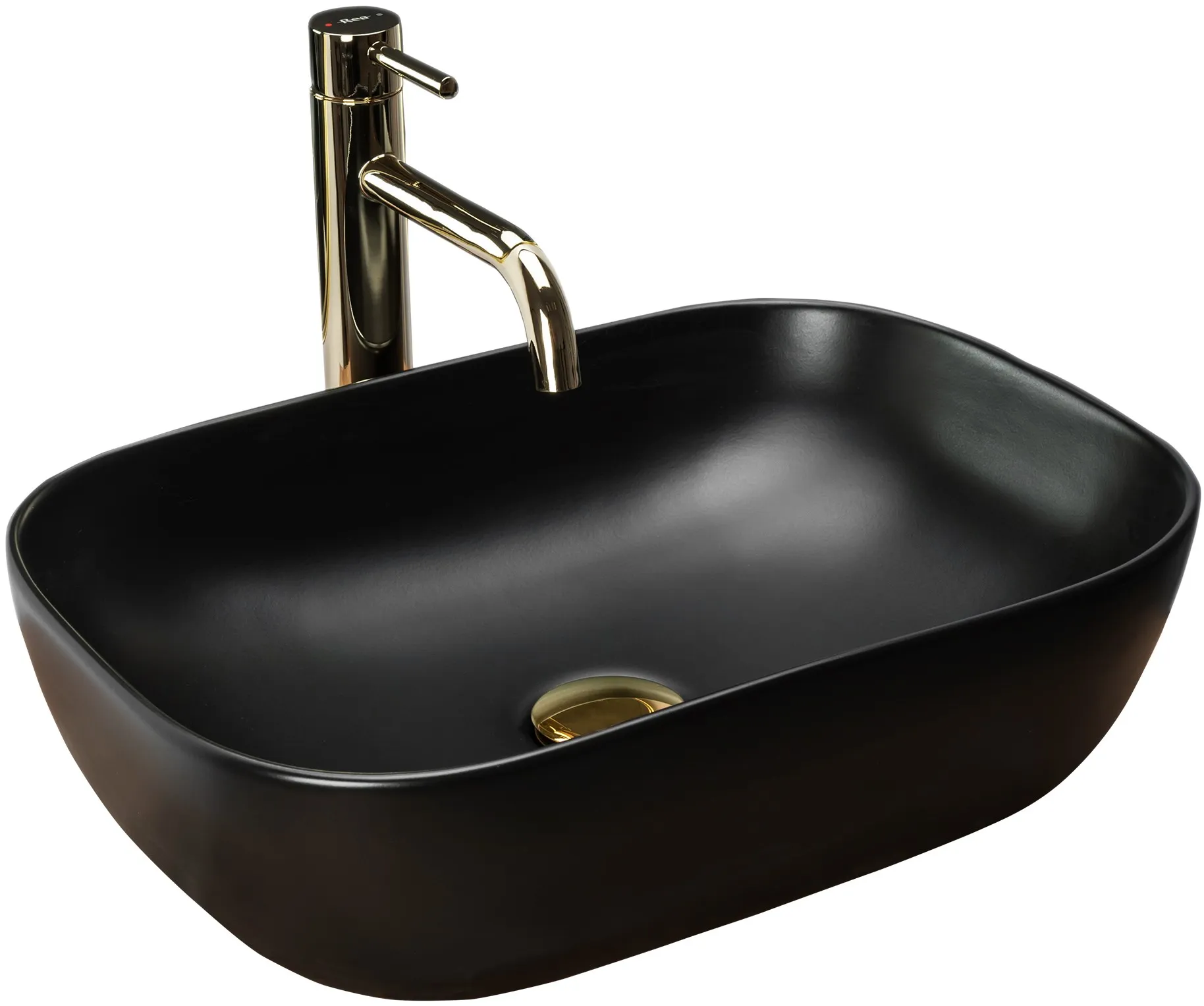 CHIUVETE / LAVOARE - Lavoar pe blat formă dreptunghiulară lungime 46 cm culoare negru mat model Belinda Black Mat