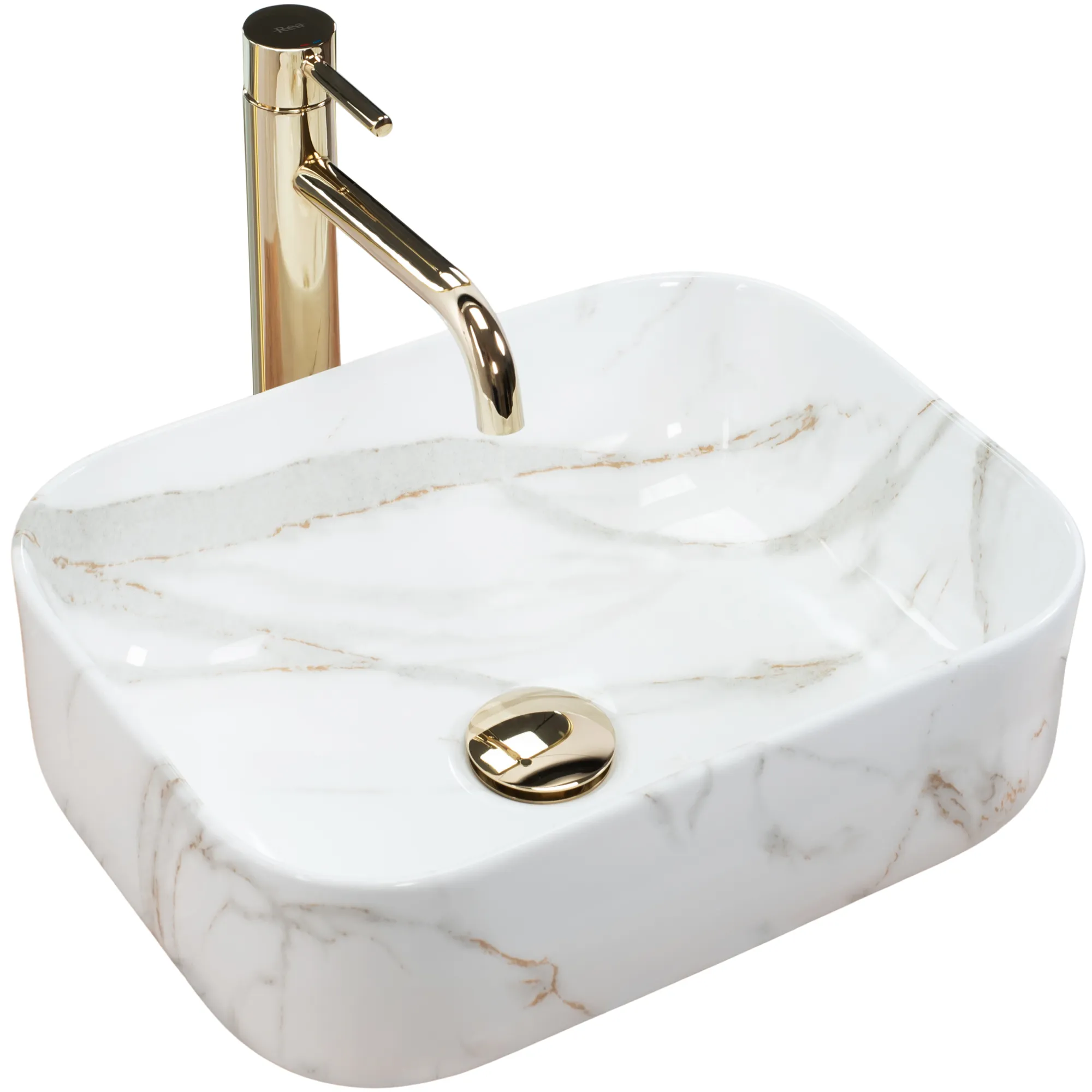 Lavoare pe blat - Lavoar baie pe blat formă dreptunghiulară lungime 40 cm culoare alb model Demi Mini Aiax Shiny