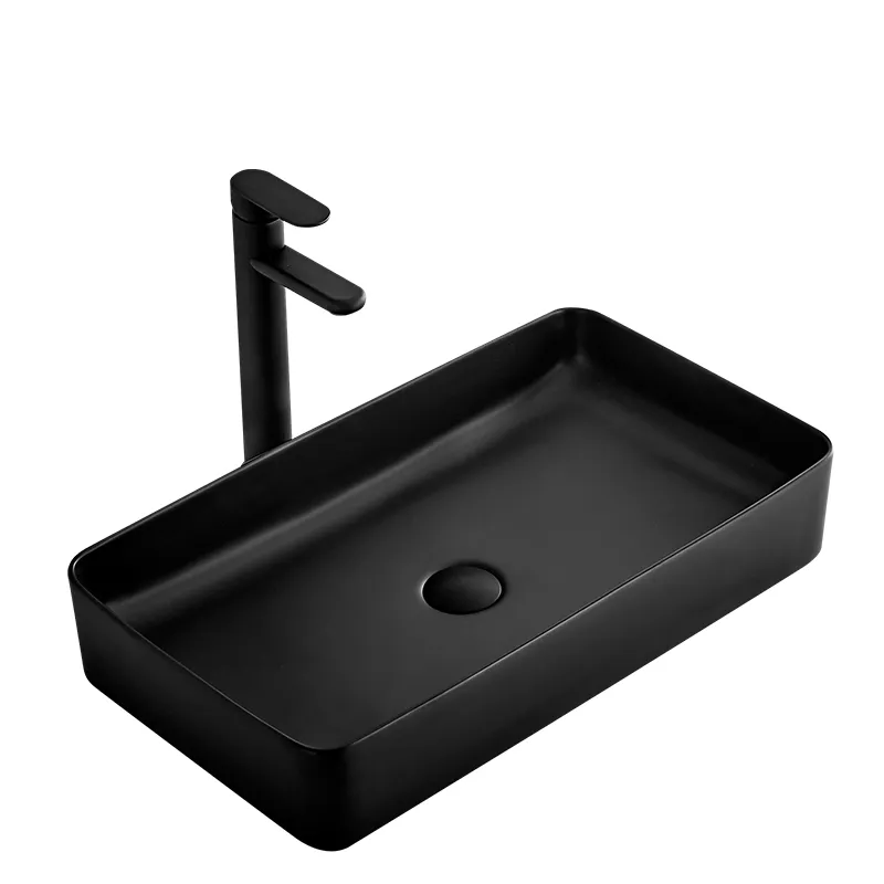 CHIUVETE / LAVOARE - Lavoar pe blat formă dreptunghiulară lungime 61 cm culoare negru mat model Denis Black Mat