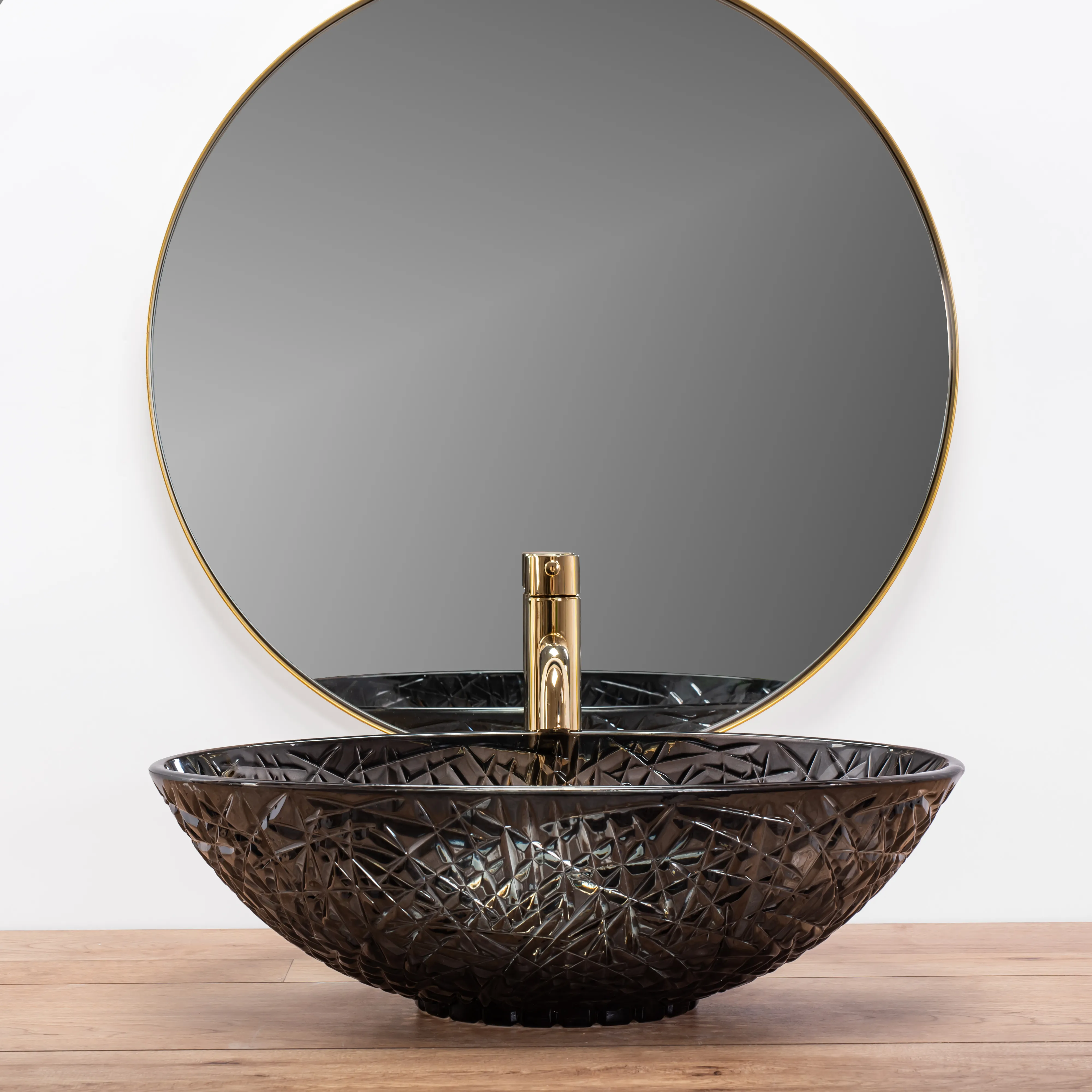 Lavoar pe blat formă ovală lungime 51 cm culoare neagra model Frost Black [2]