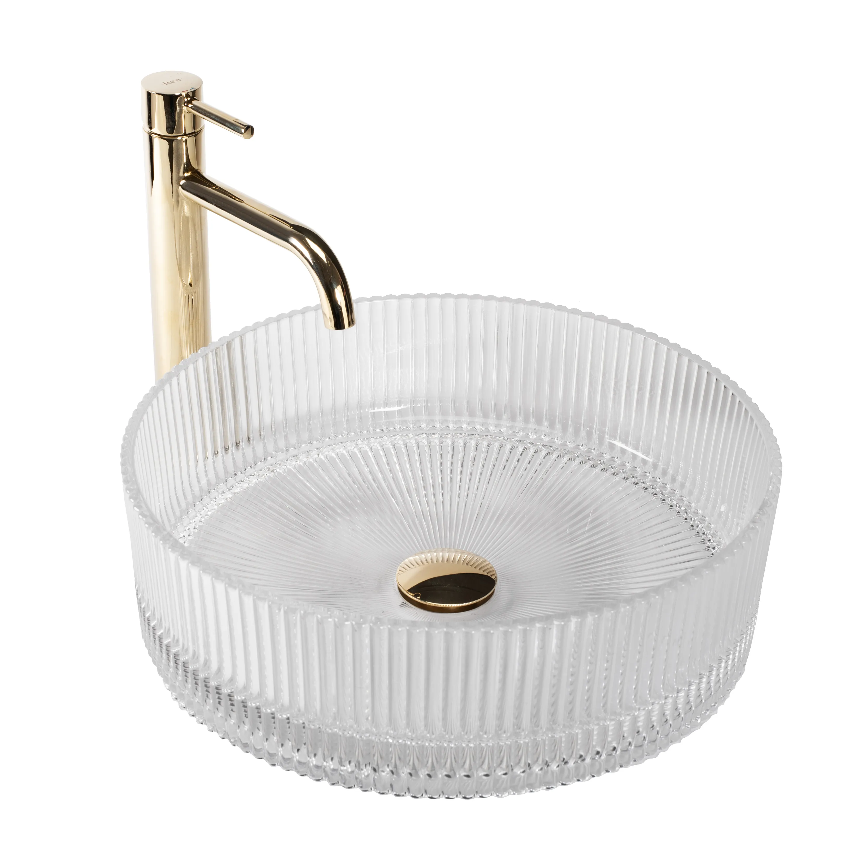 Lavoare pe blat - Lavoar pe blat formă rotundă lungime 40 cm culoare transparentă model Ingrid Transparent