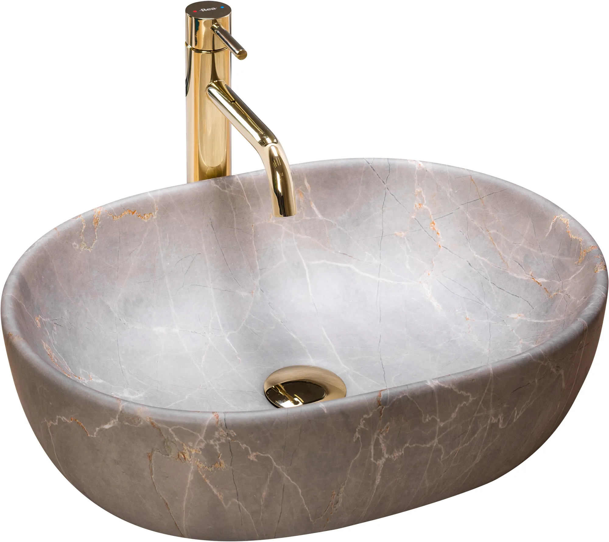 Lavoare pe blat - Lavoar pe blat formă semiovală lungime 48 cm culoare crem model Lara Beige