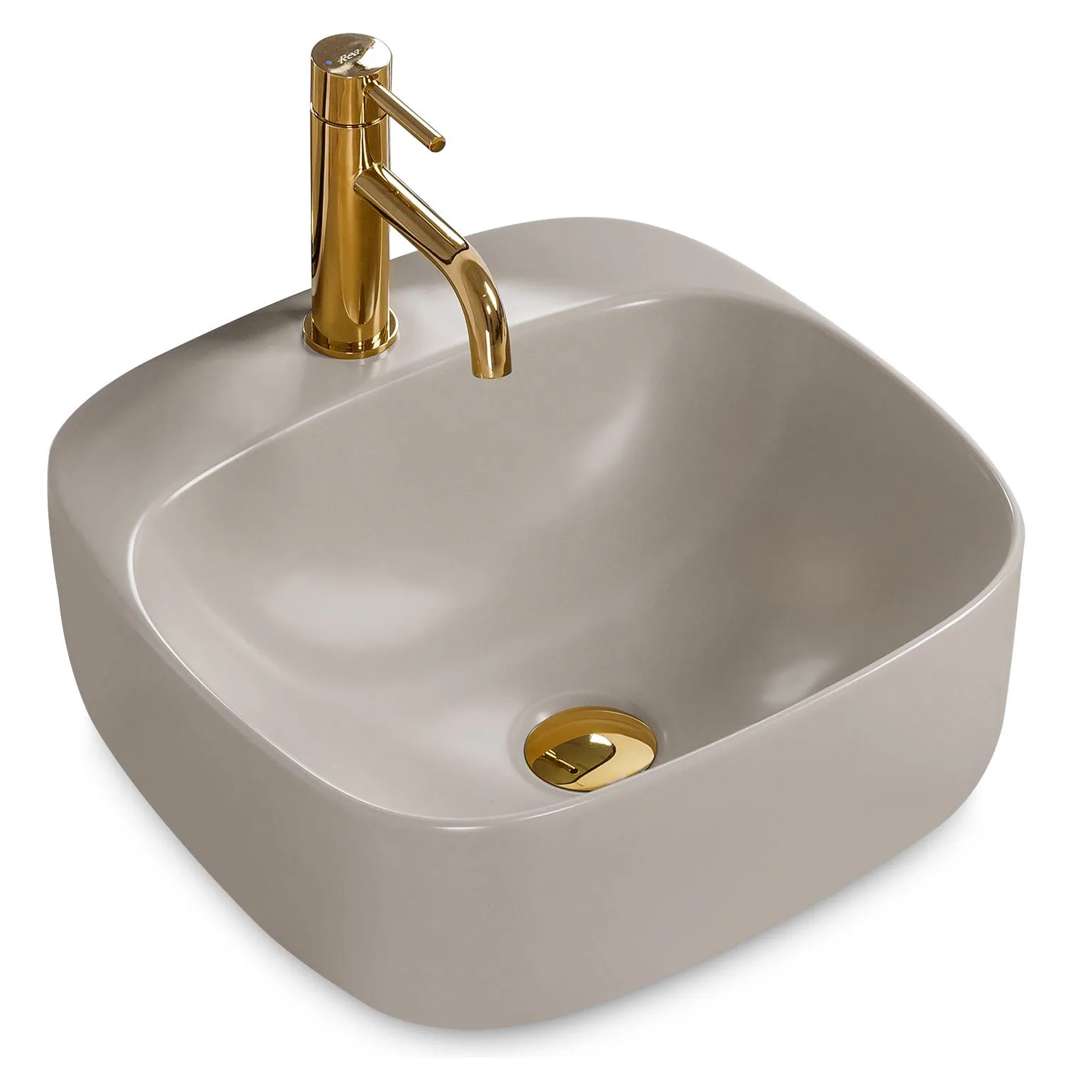 CHIUVETE / LAVOARE - Lavoar baie pe blat formă pătrată lungime 42 cm culoare gri model Luiza Grey