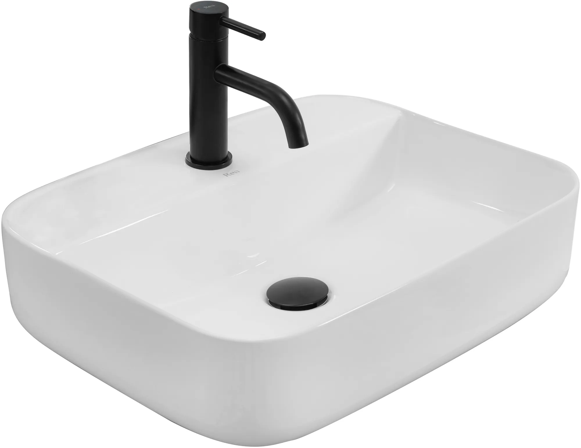 Lavoare pe blat - Lavoar pe blat formă dreptunghiulară lungime 51 cm culoare alb model Martina White
