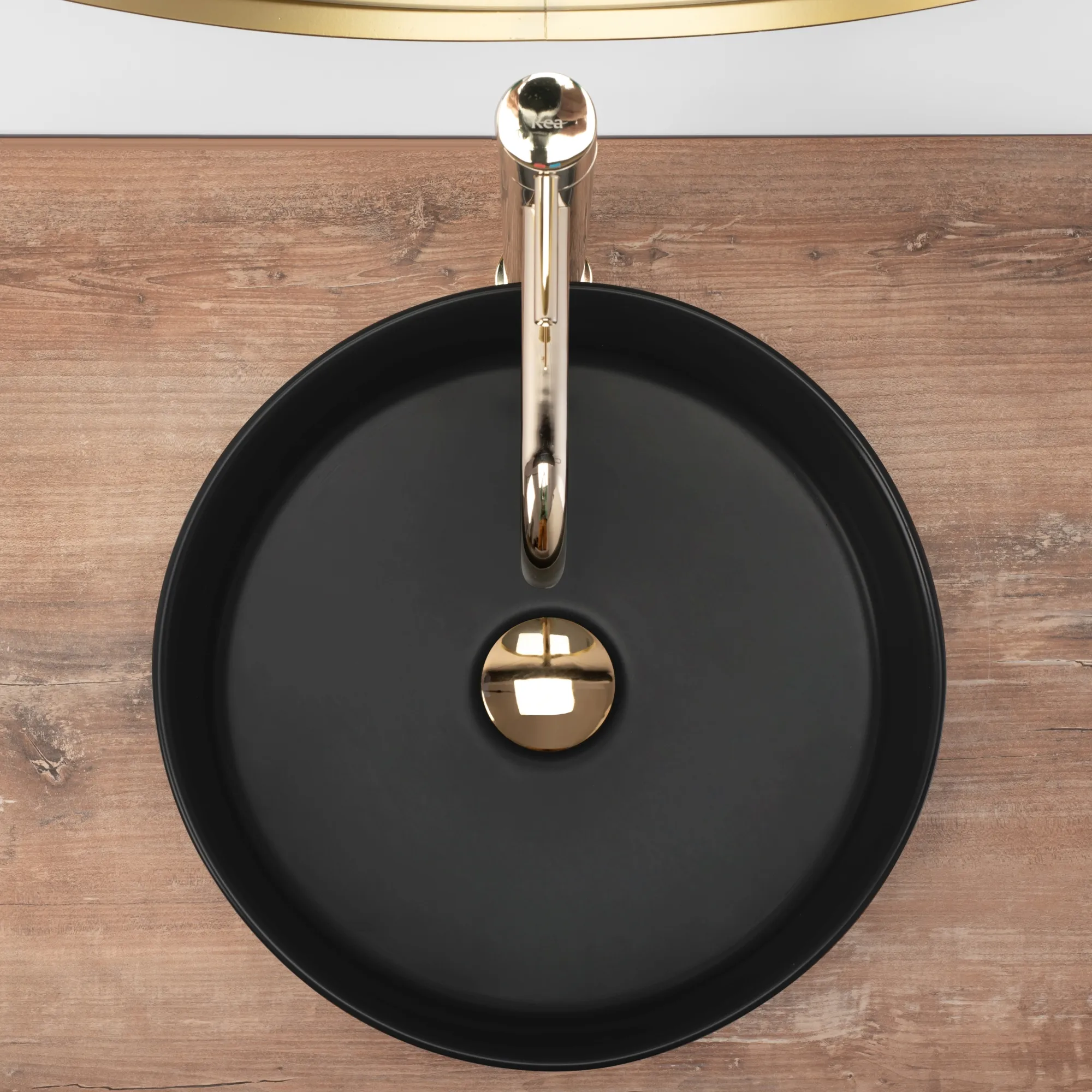 Lavoar pe blat formă rotundă lungime 36 cm culoare negru mat model Sami Black Mat [4]