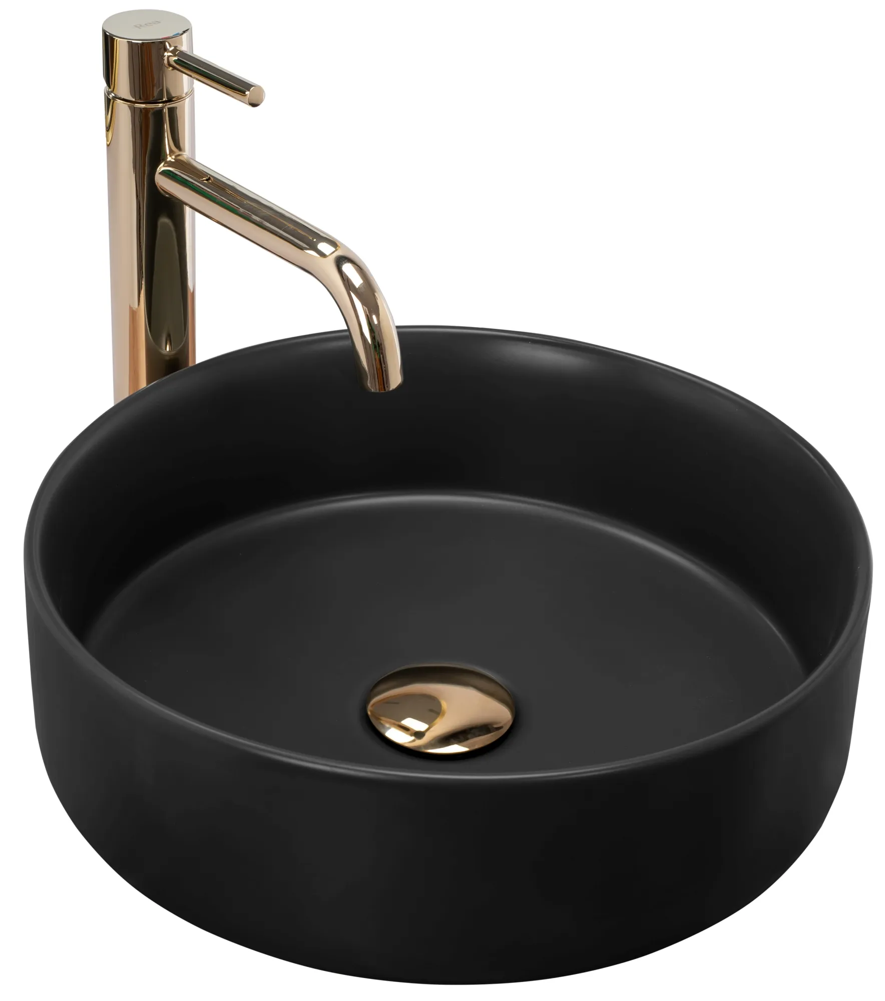Lavoare pe blat - Lavoar pe blat formă rotundă lungime 36 cm culoare negru mat model Sami Black Mat