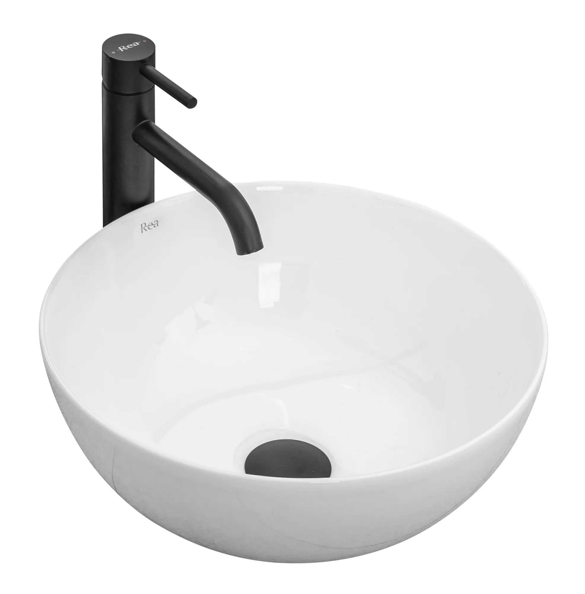 Lavoare pe blat - Lavoar baie pe blat formă rotundă lungime 36 cm culoare alb model Stella White