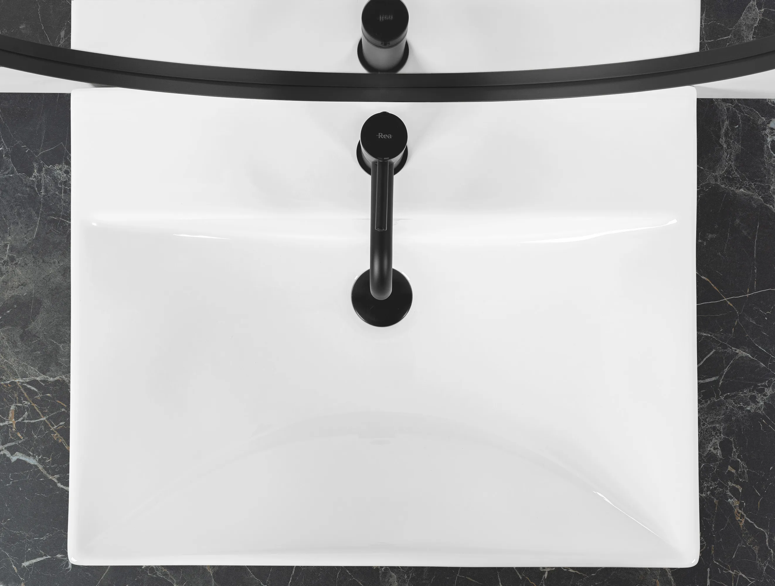 Lavoar încastrat în blat formă dreptunghiulară lungime 60 cm culoare alb model Mandy White [2]