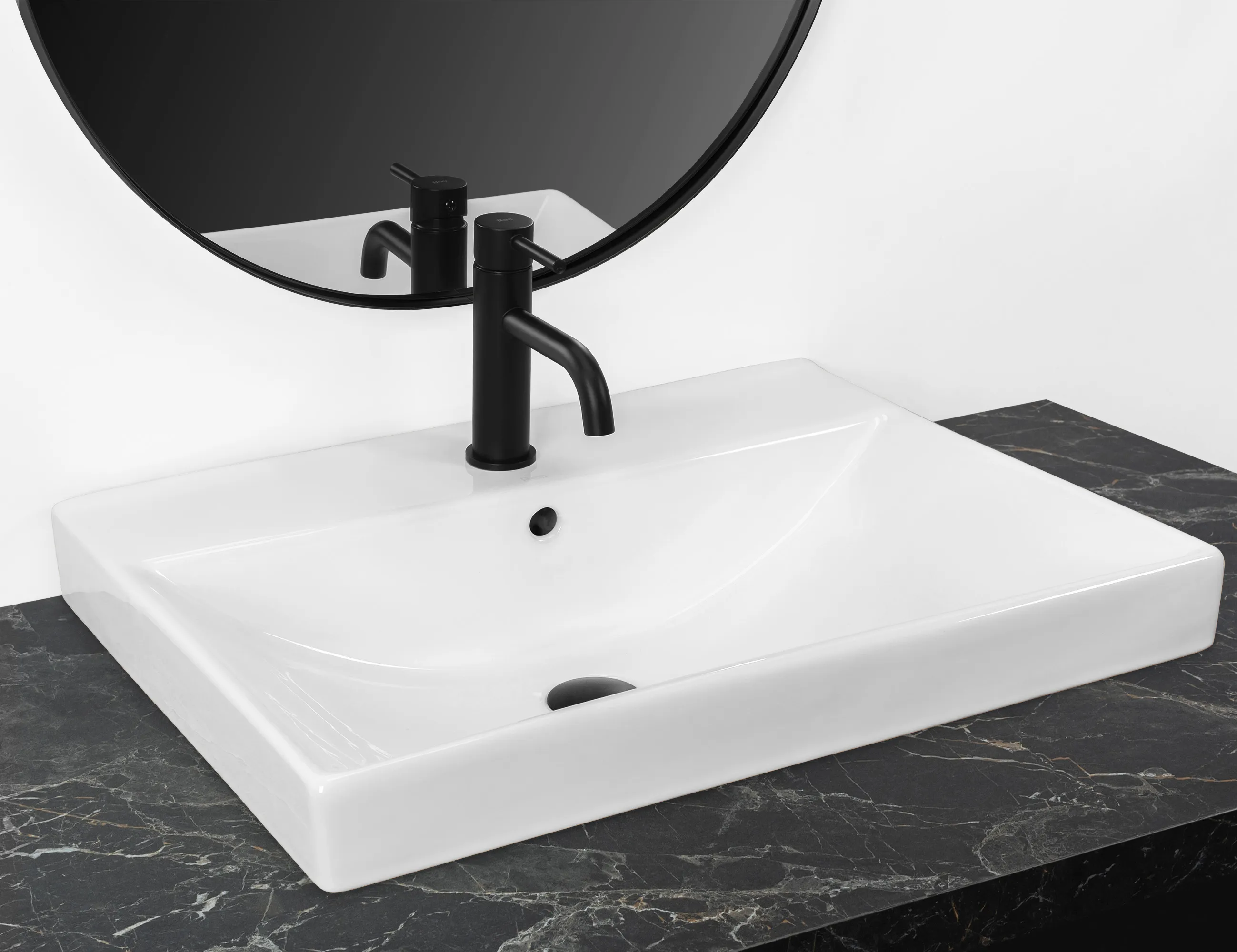Lavoar încastrat în blat formă dreptunghiulară lungime 60 cm culoare alb model Mandy White [1]