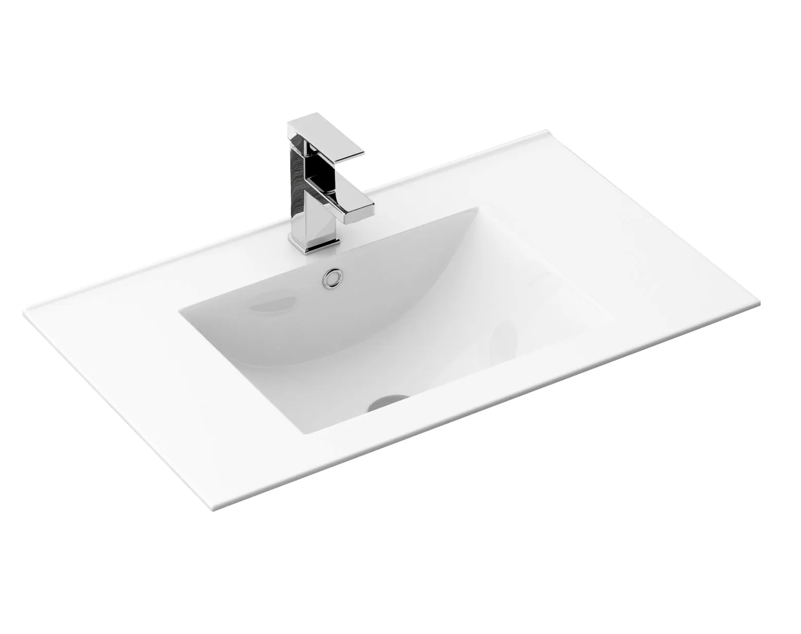 Lavoar încastrat în blat formă dreptunghiulară lungime 61.5 cm culoare alb model Dafne White