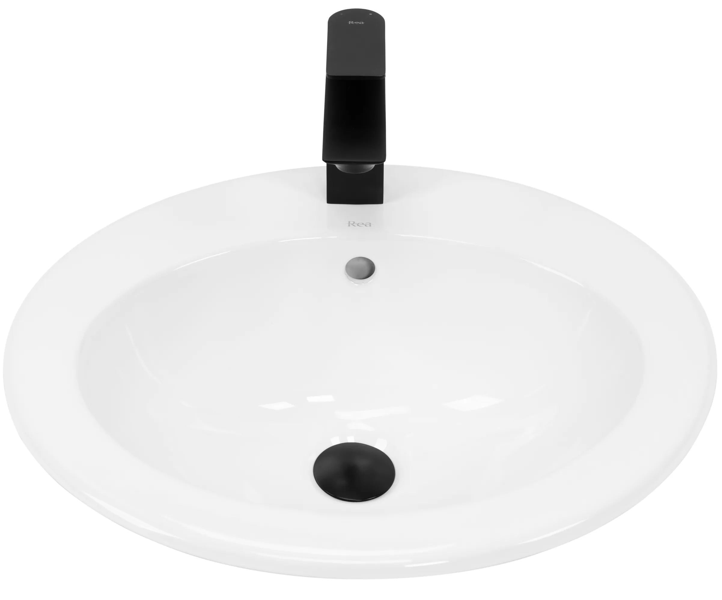 Lavoar încastrat în blat formă ovală lungime 51.5 cm culoare alb model Dalia [2]