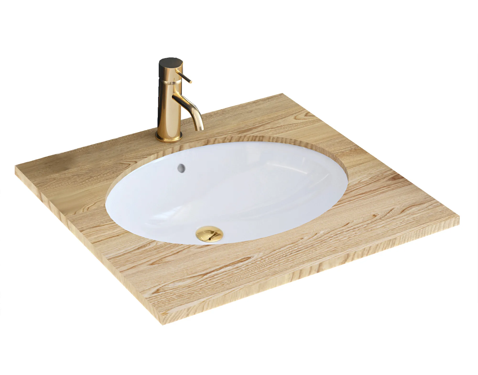 Lavoar încastrat sub blat formă ovală lungime 47.5 cm culoare alb model Nel White