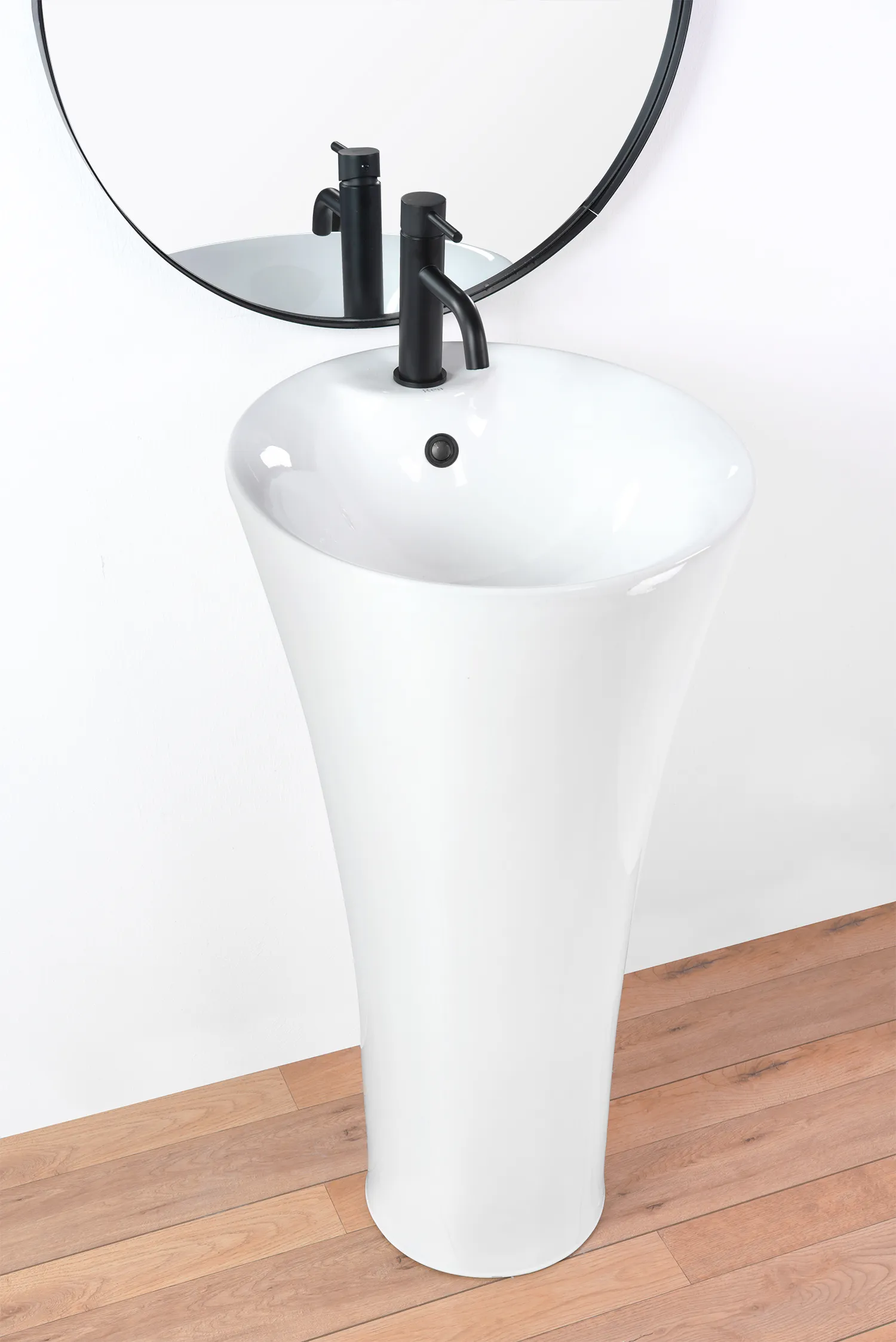 Lavoar independent formă rotundă înălțime 87 cm culoare alb model Agnes [1]