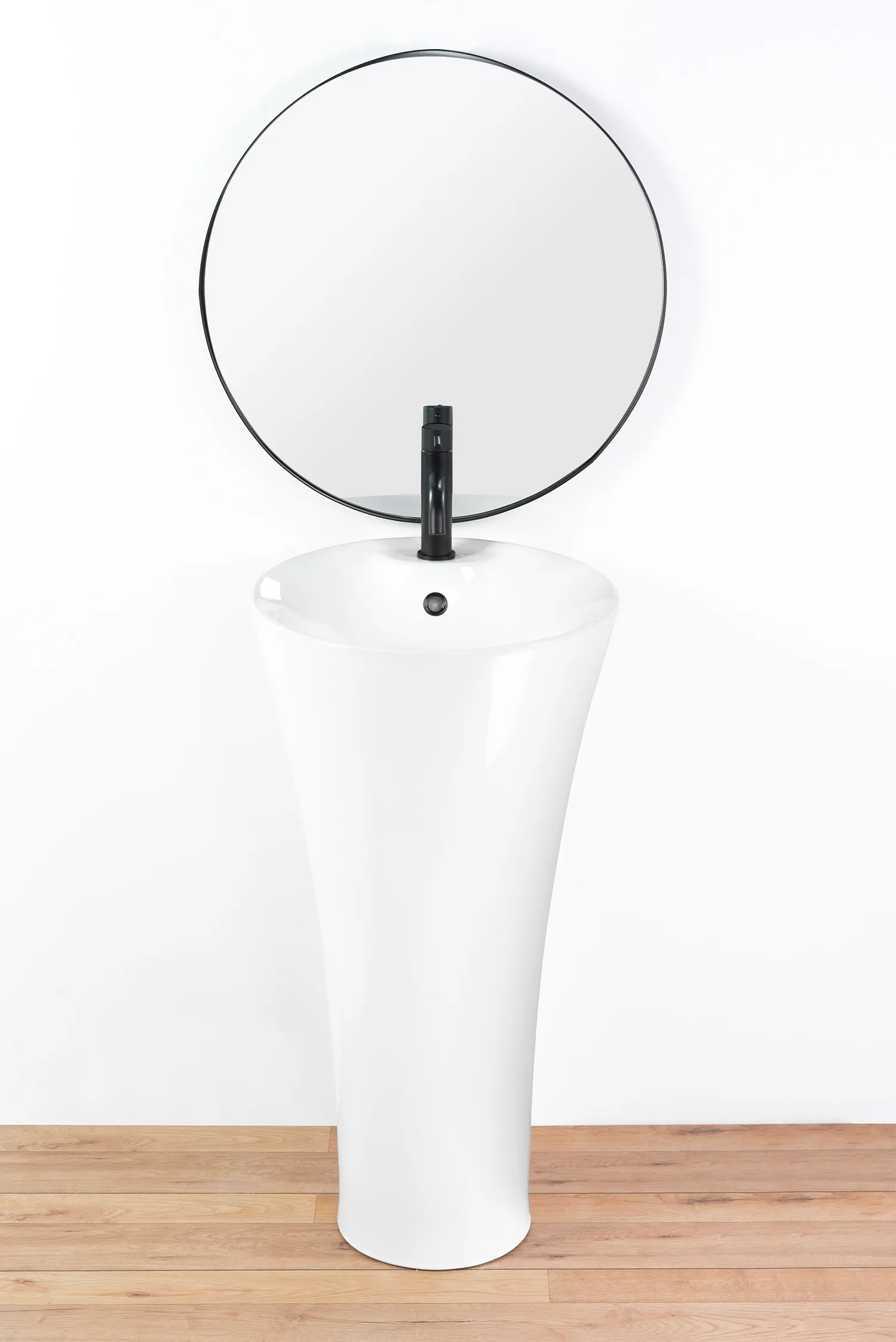 Lavoar independent formă rotundă înălțime 87 cm culoare alb model Agnes [3]