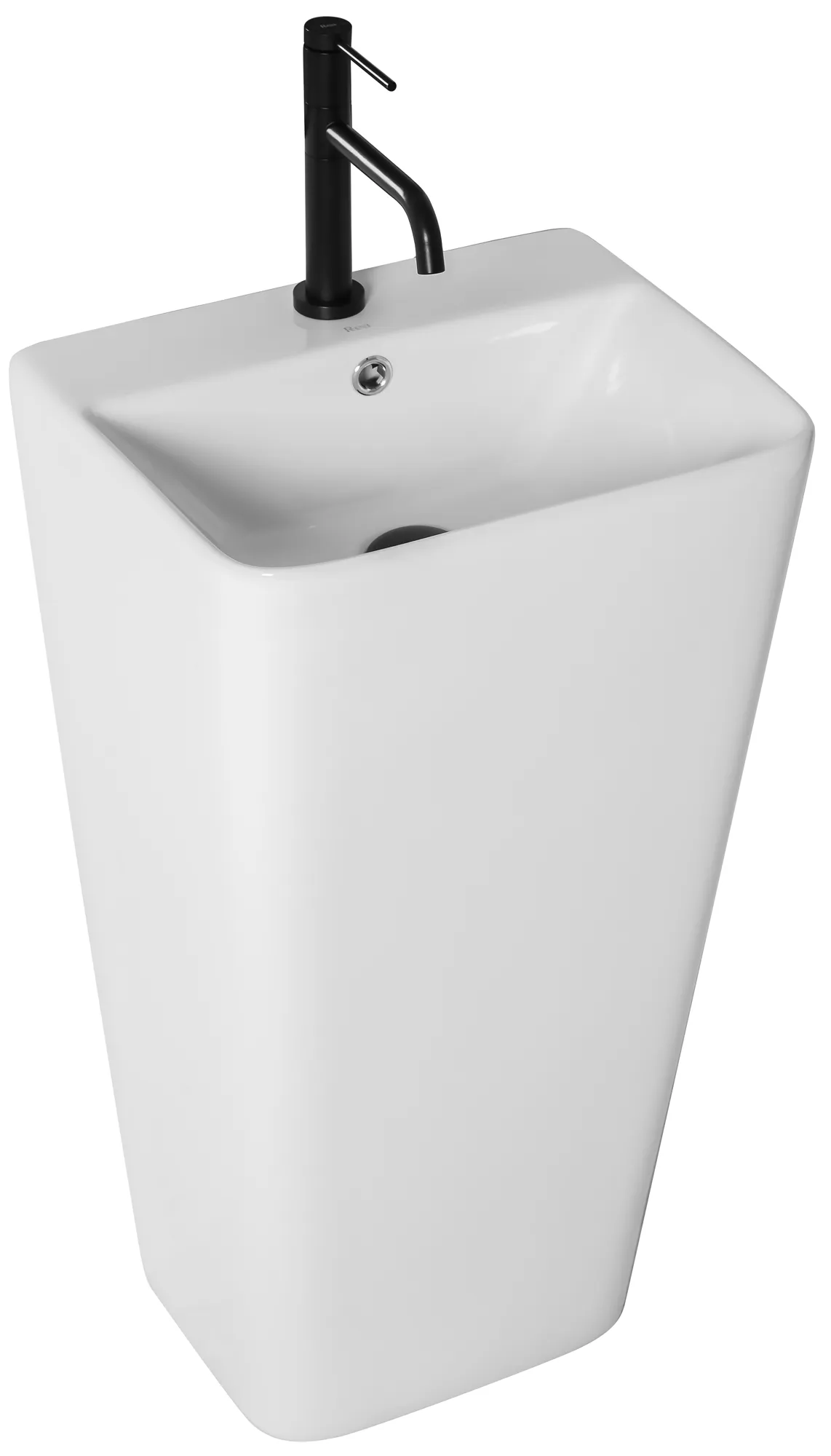Lavoare cu piedestal - Lavoar independent formă pătrată înălțime 83 cm culoare alb model Aris White