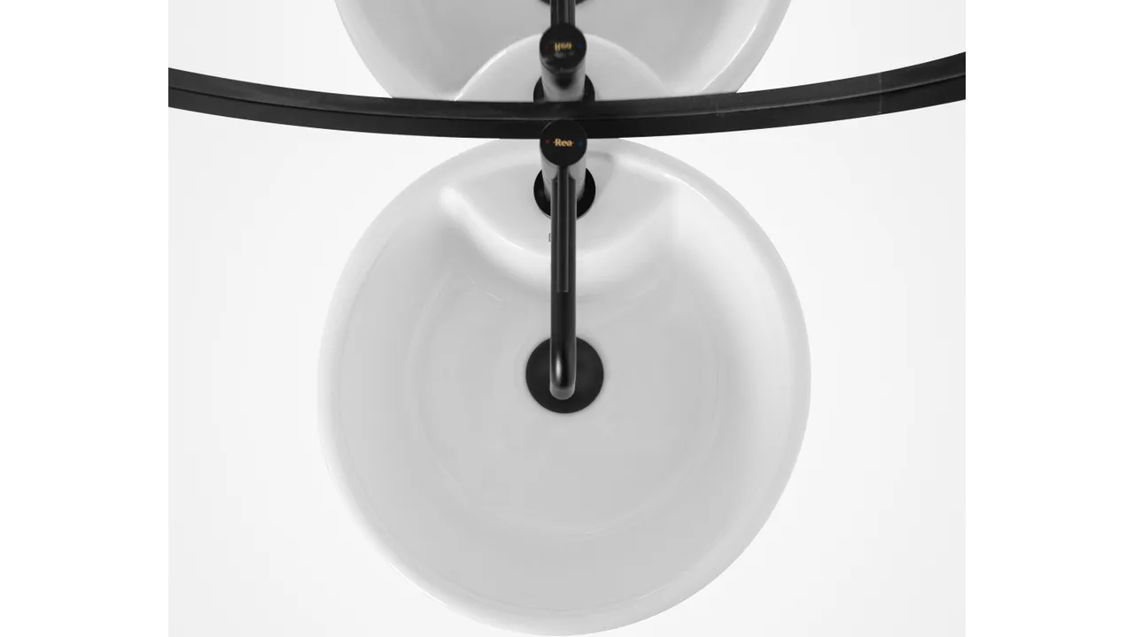 Lavoar independent formă rotundă înălțime 85 cm culoare albă model Blanka White [5]