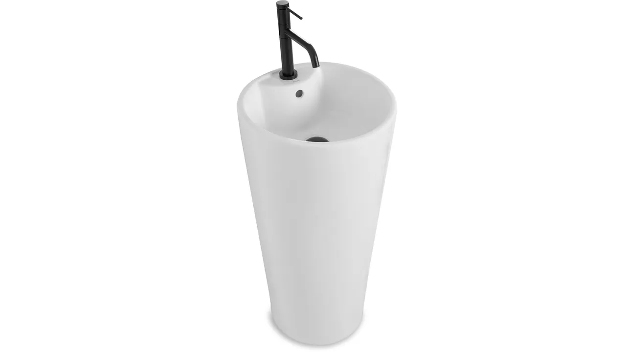 Lavoar independent formă rotundă înălțime 85 cm culoare albă model Blanka White [1]