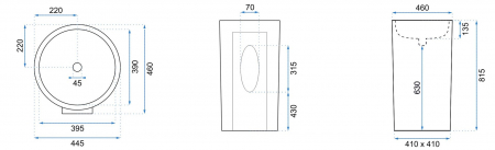 Lavoar independent formă rotundă înălțime 81.5 cm culoare albă model Estera [5]