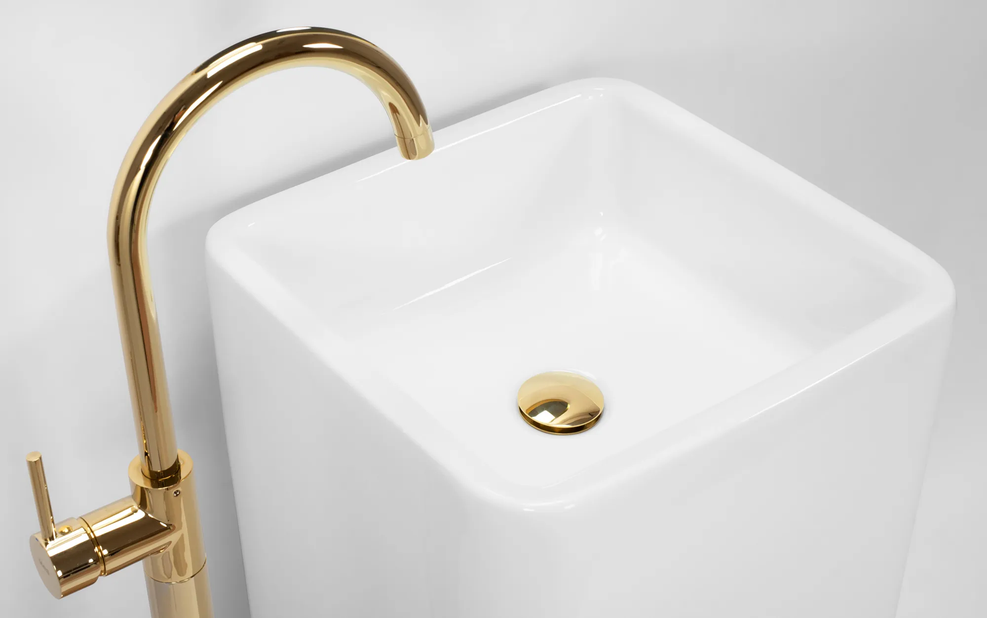 Lavoar independent formă pătrată înălțime 84 cm culoare albă model Holly [4]