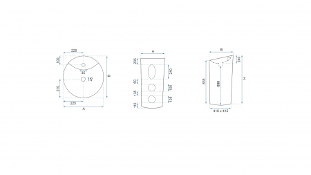 Lavoar independent formă rotundă înălțime 96 cm culoare alb model Molly [4]