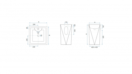 Lavoar independent formă hexagonală înălțime 81.5 cm culoare albă model Monte White [4]