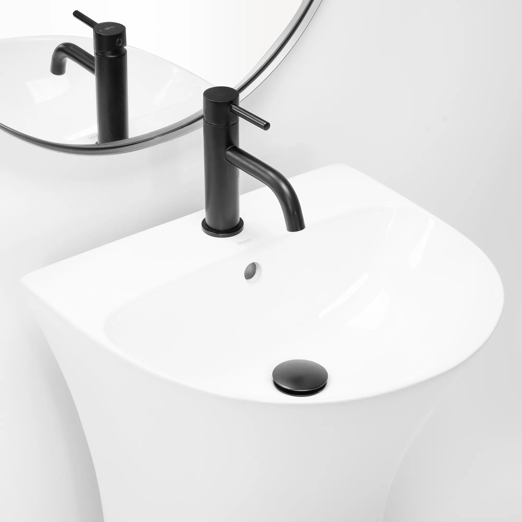 Lavoar independent formă semiovală înălțime 83.5 cm culoare alb model Rita Slim [3]