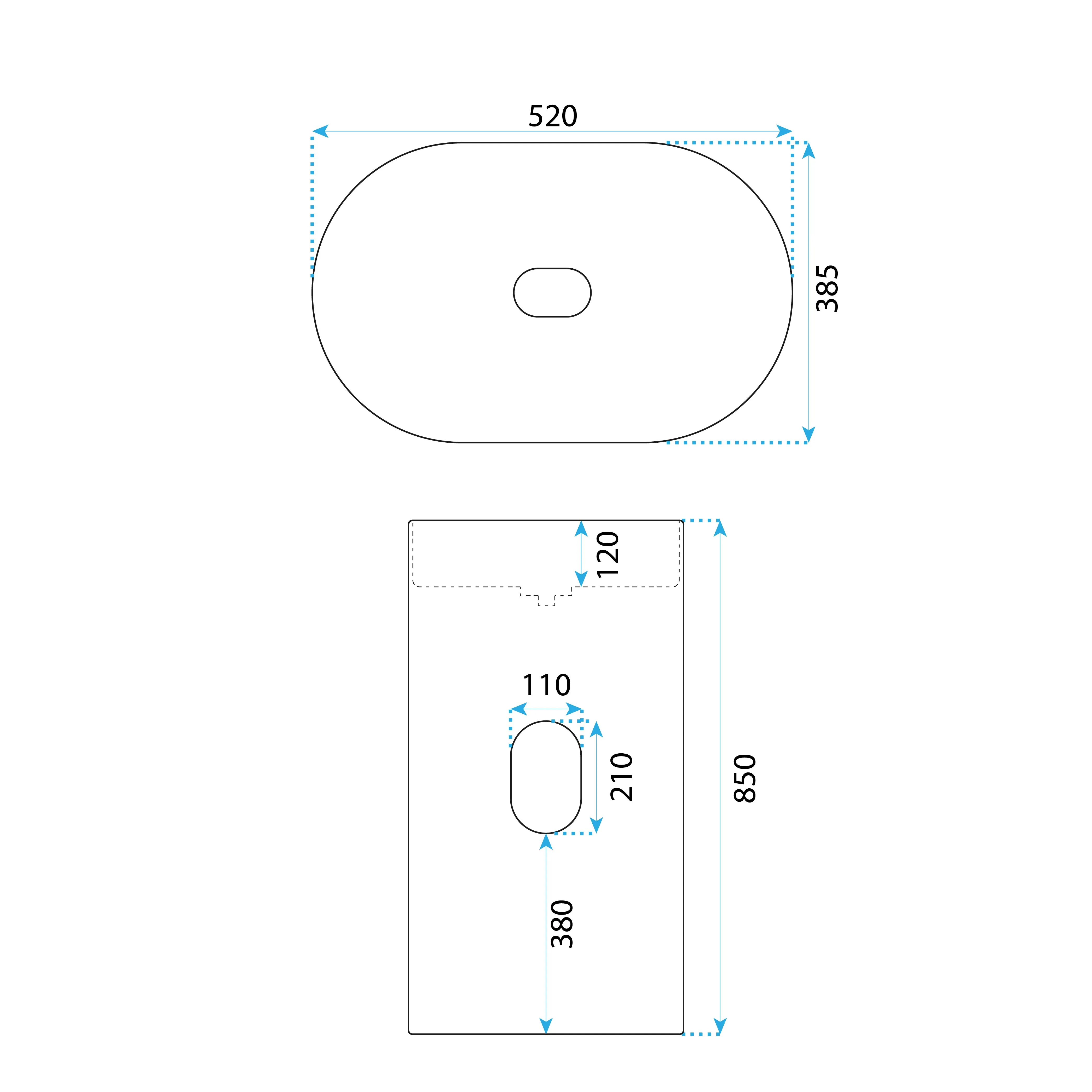 Lavoar independent formă semiovală înălțime 85 cm finisaj alb model Dolce White [6]