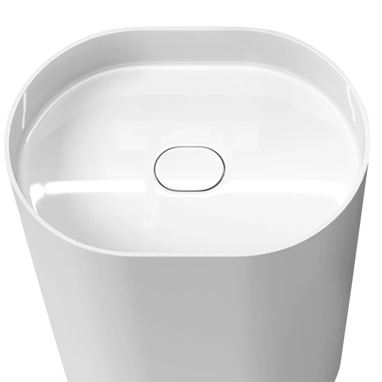 Lavoar independent formă semiovală înălțime 85 cm finisaj alb model Dolce White [1]