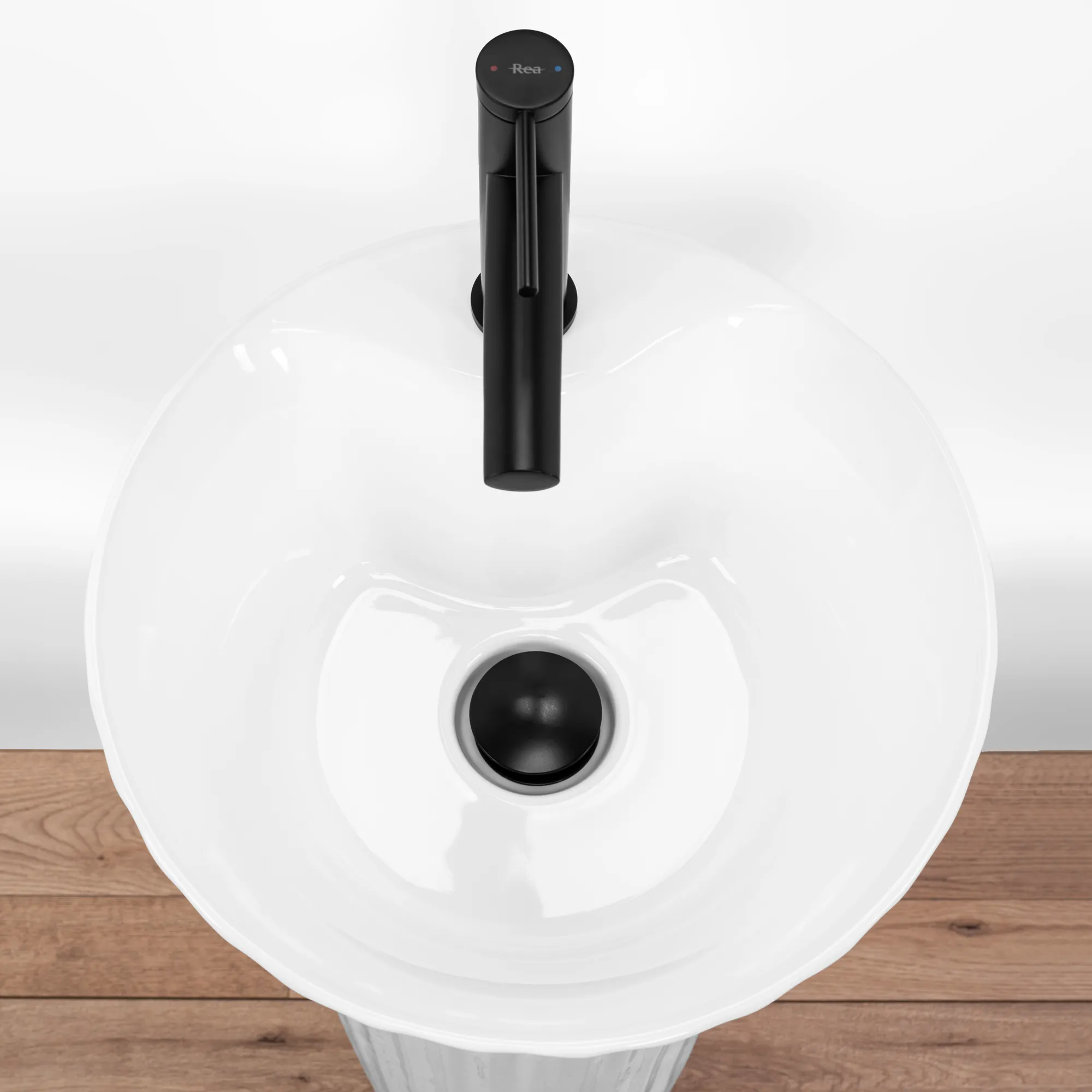 Lavoar independent formă rotundă înălțime 84 cm culoare albă model Hope [3]