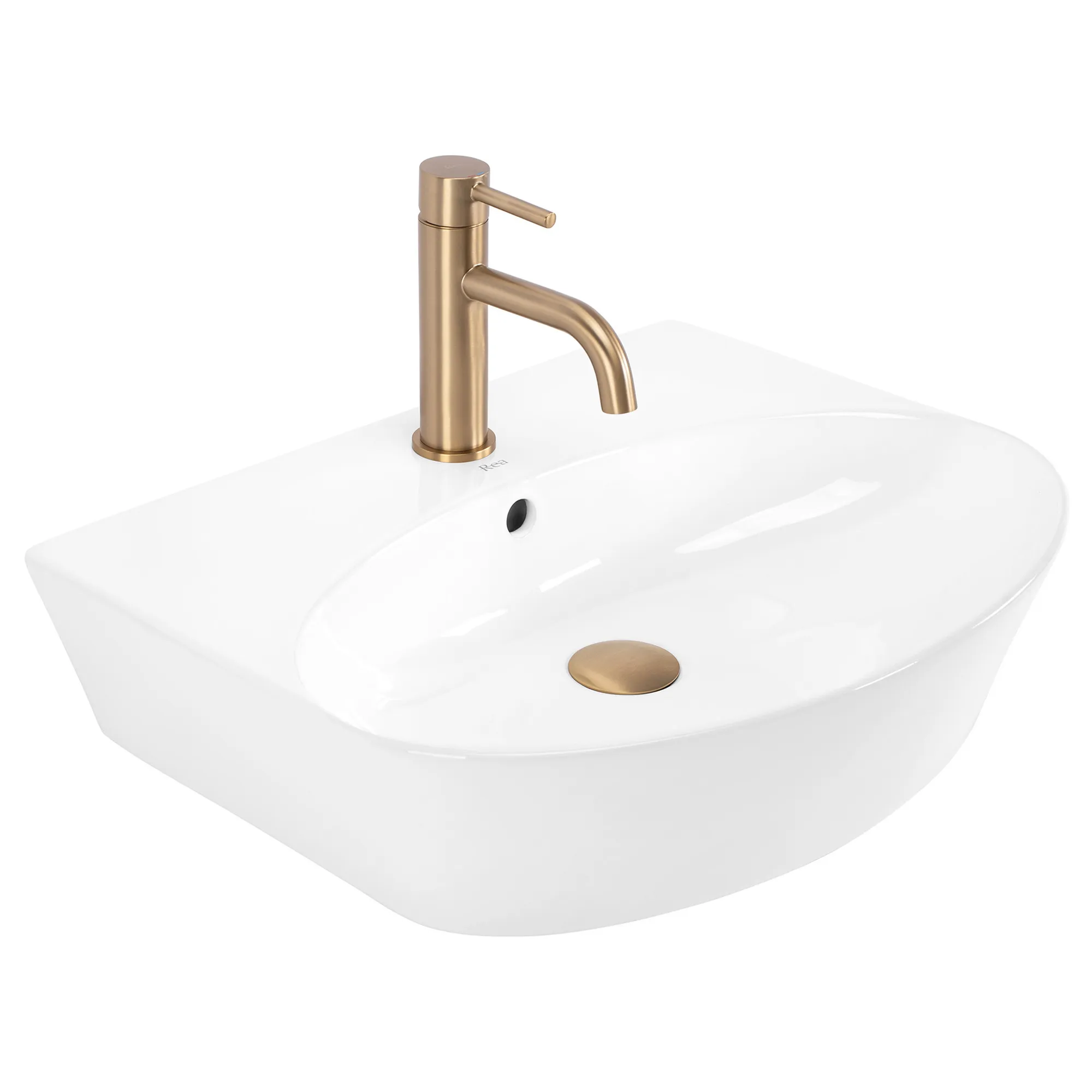 Lavoare pe blat - Lavoar pe blat formă dreptunghiulară lungime 52 cm culoare alb model Kim