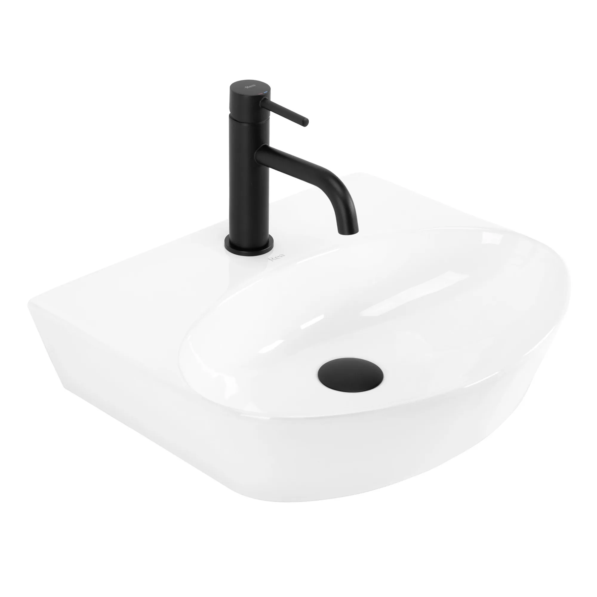 Lavoare pe blat - Lavoar pe blat formă dreptunghiulară lungime 46 cm culoare alb model Kim