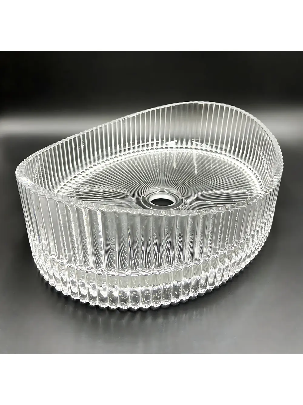 Lavoar pe blat formă ovală lungime 50 cm culoare transparentă model Harper Transparent [3]