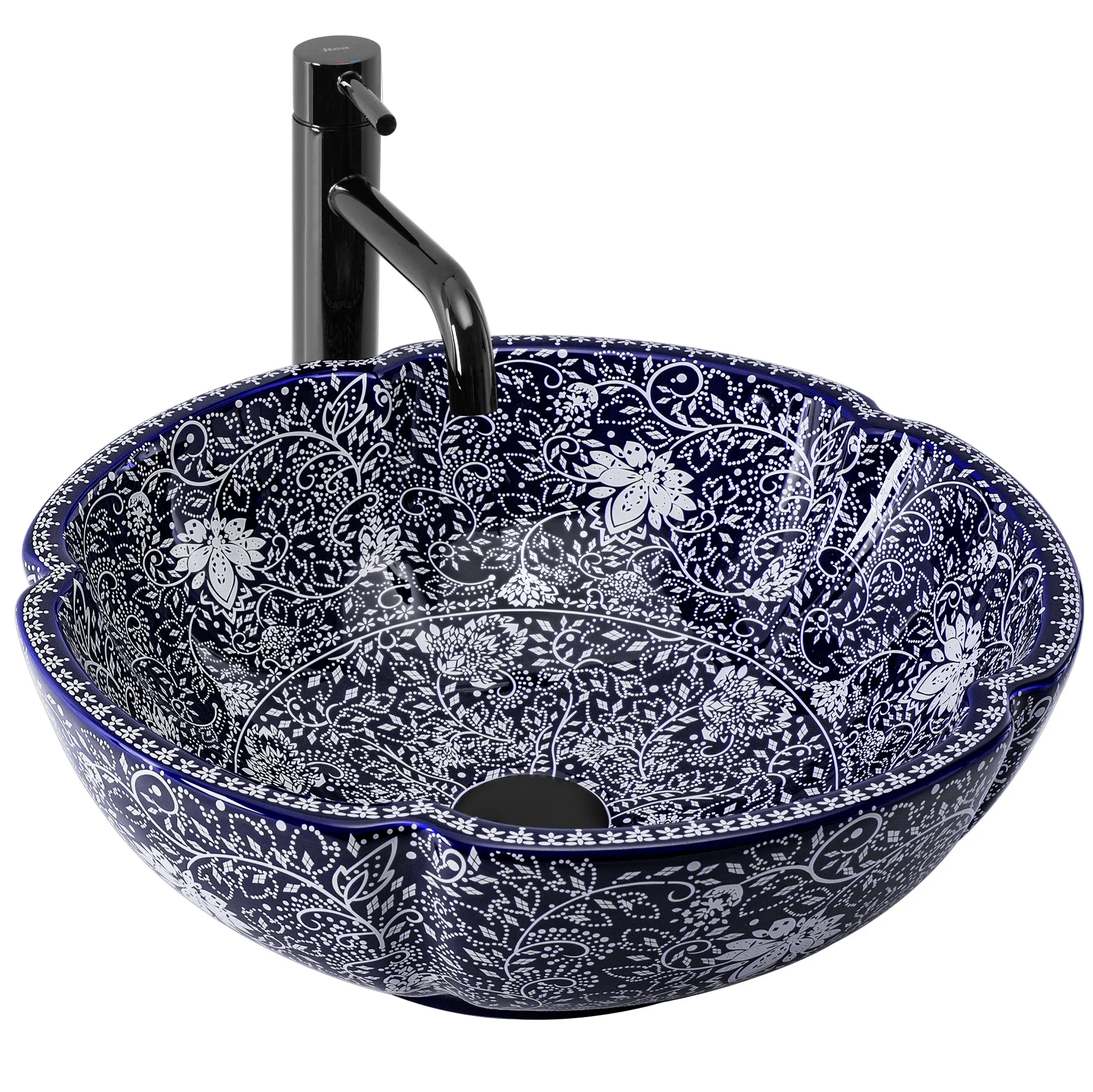 Lavoare pe blat - Lavoar pe blat formă rotundă lungime 42 cm culoare finisaj multicolor model Sevilla