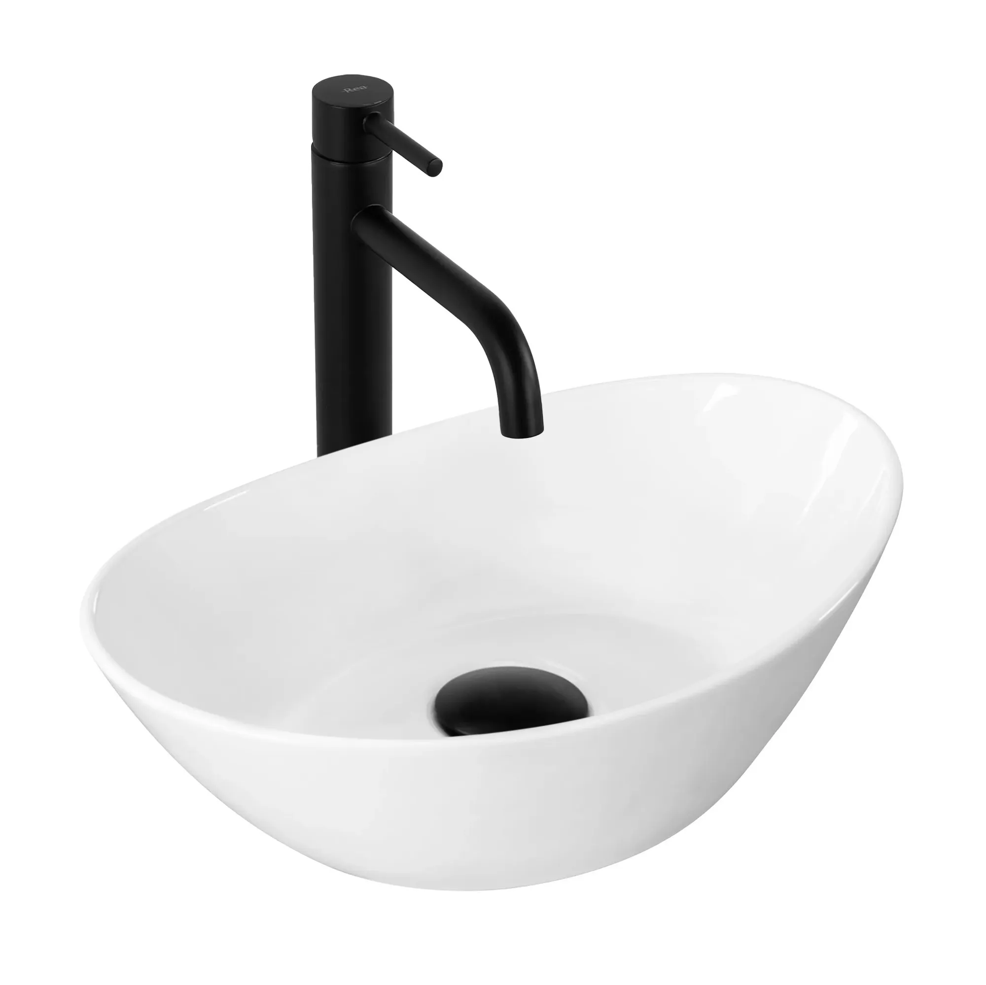 CHIUVETE / LAVOARE - Lavoar pe blat formă semiovală lungime 36 cm culoare alb model Kate