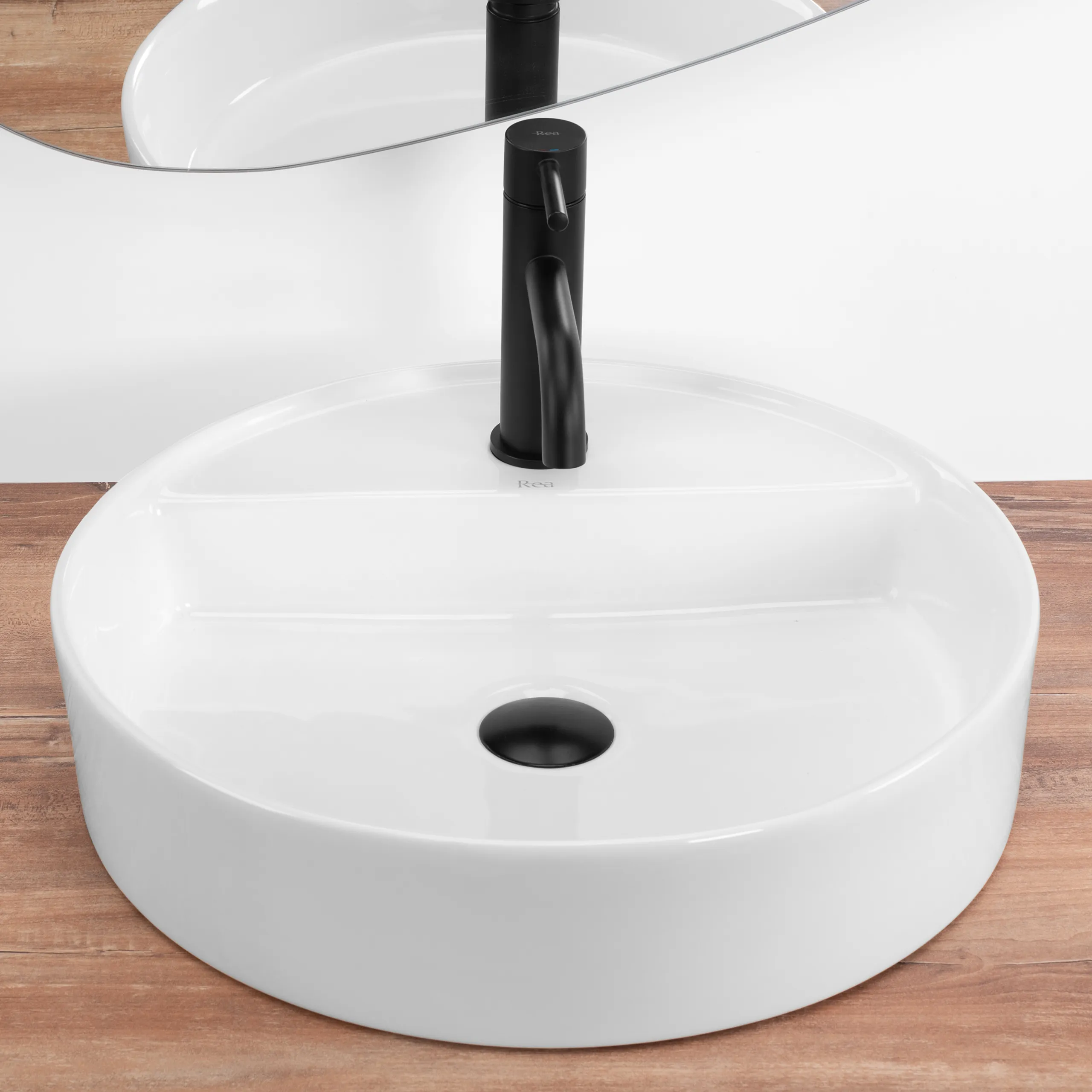 Lavoar pe blat formă rotundă diametru 45 cm culoare alb model Ronda White [2]