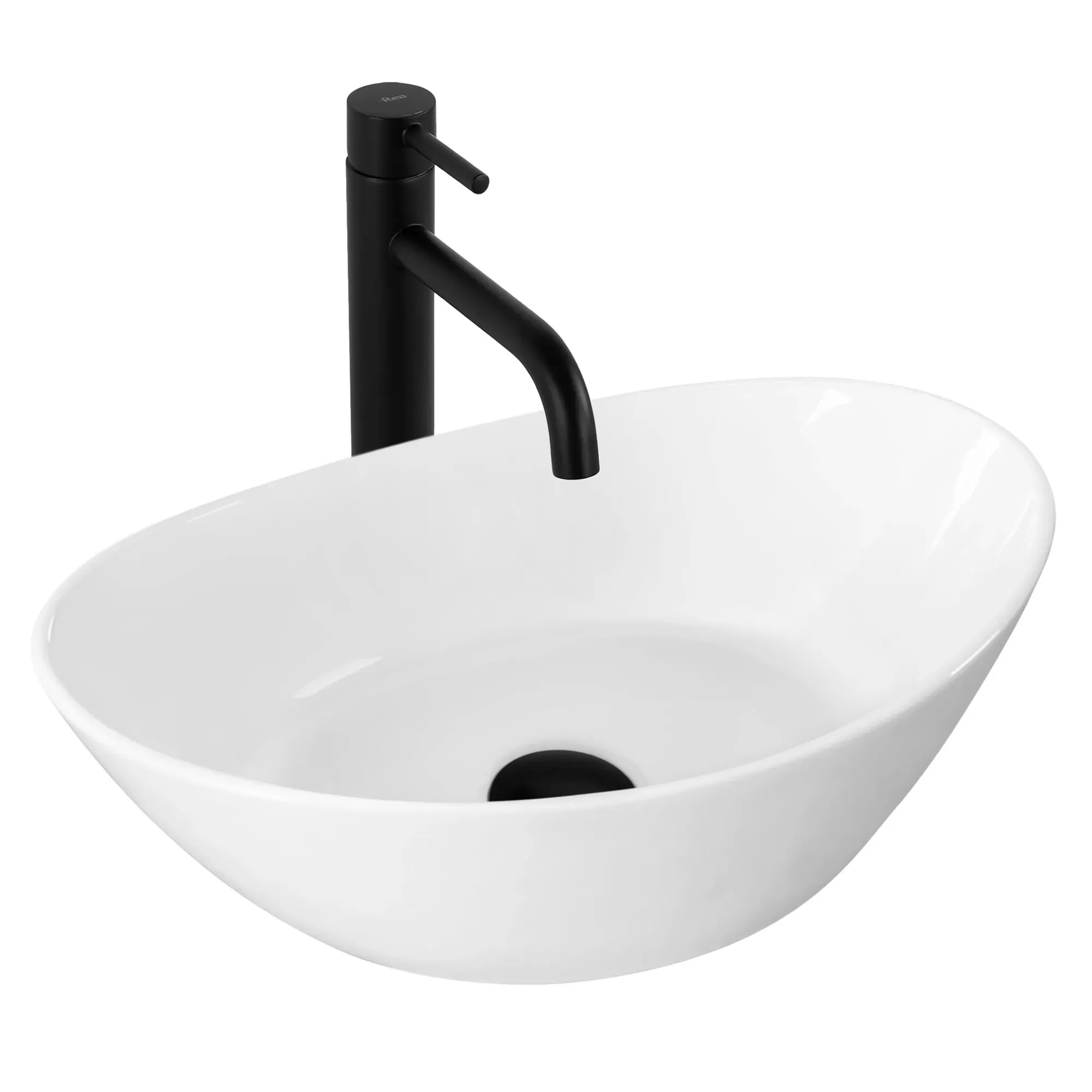Lavoare pe blat - Lavoar pe blat formă semiovală lungime 45 cm culoare alb model Kate