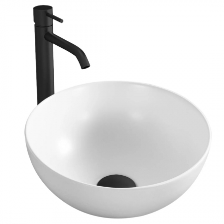 Lavoar pe blat formă rotundă lungime 40 cm culoare alb model Erica