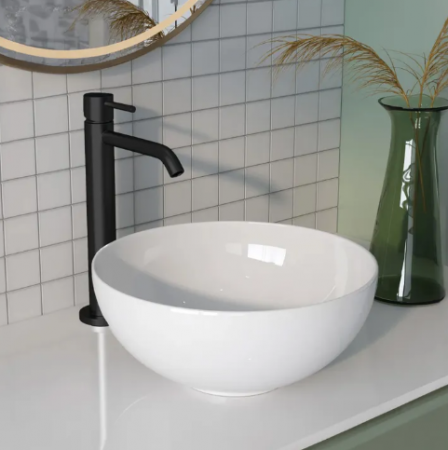 Lavoar pe blat formă rotundă lungime 40 cm culoare alb model Erica [3]