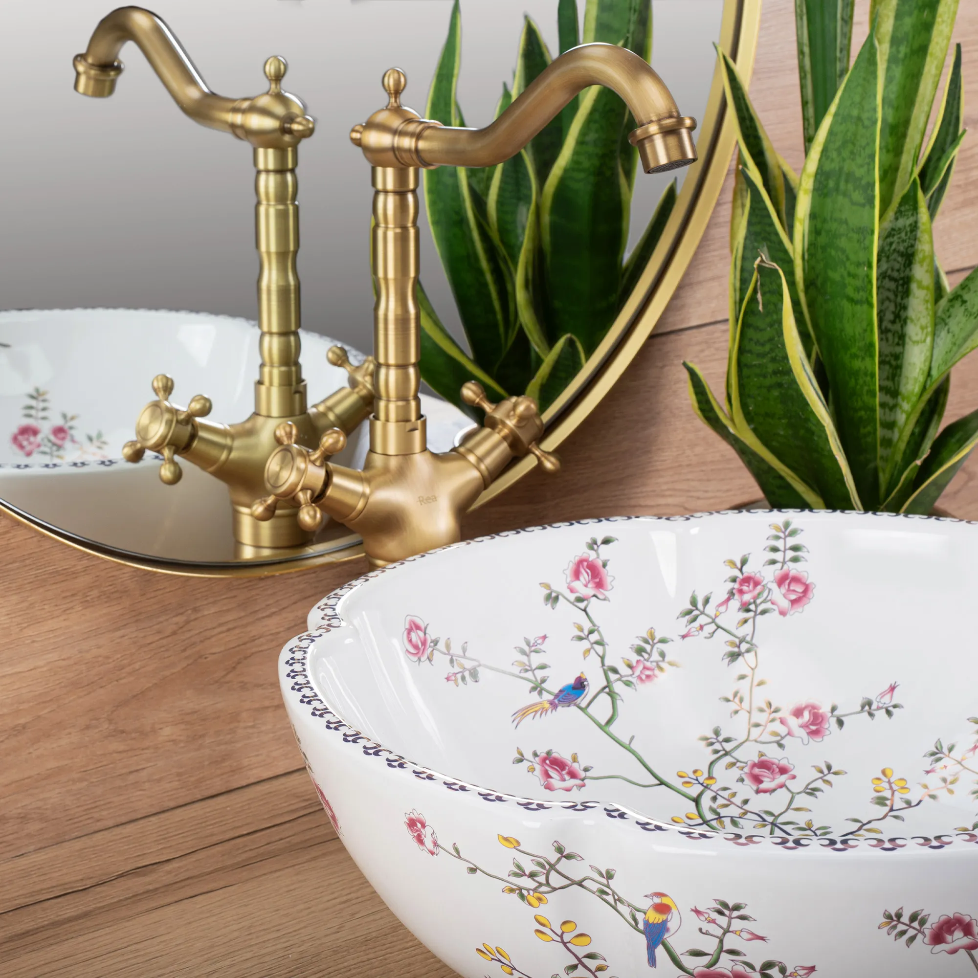 Lavoar pe blat formă rotundă lungime 42.5 cm culoare multicolor model Felicia [2]