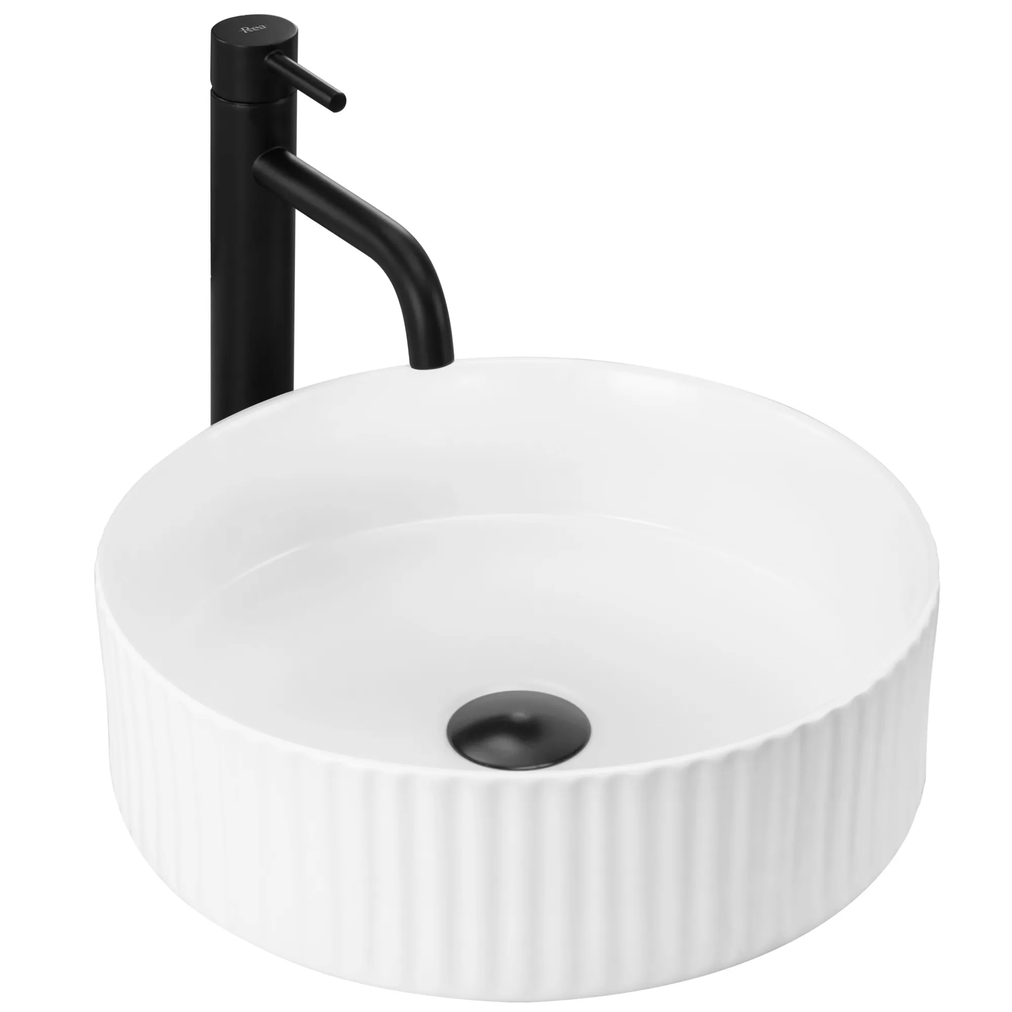 Lavoar pe blat formă rotundă lungime 36 cm culoare alb model Delia