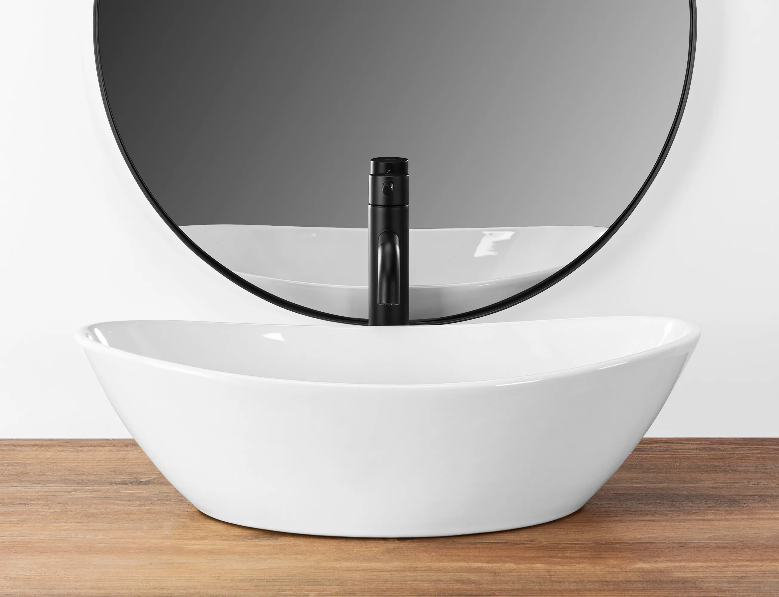 Lavoar pe blat formă semiovală lungime 55.5 cm culoare alb model Kate [4]