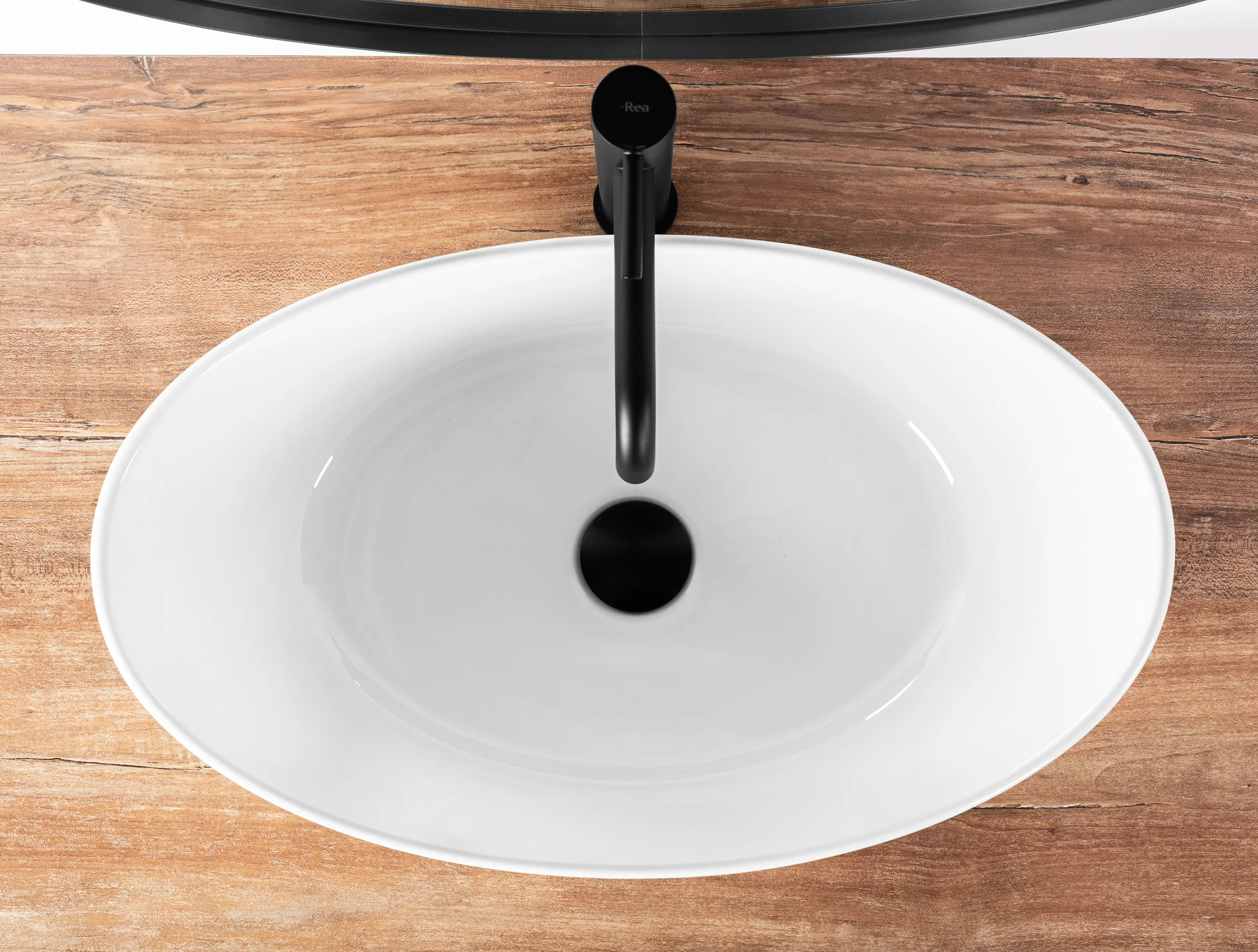 Lavoar pe blat formă semiovală lungime 55.5 cm culoare alb model Kate [2]