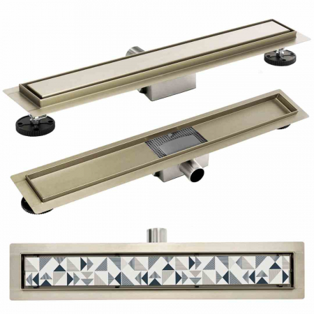 DUȘ - Rigolă scurgere duș lungime 70 cm culoare auriu periat model Neo Pure Gold