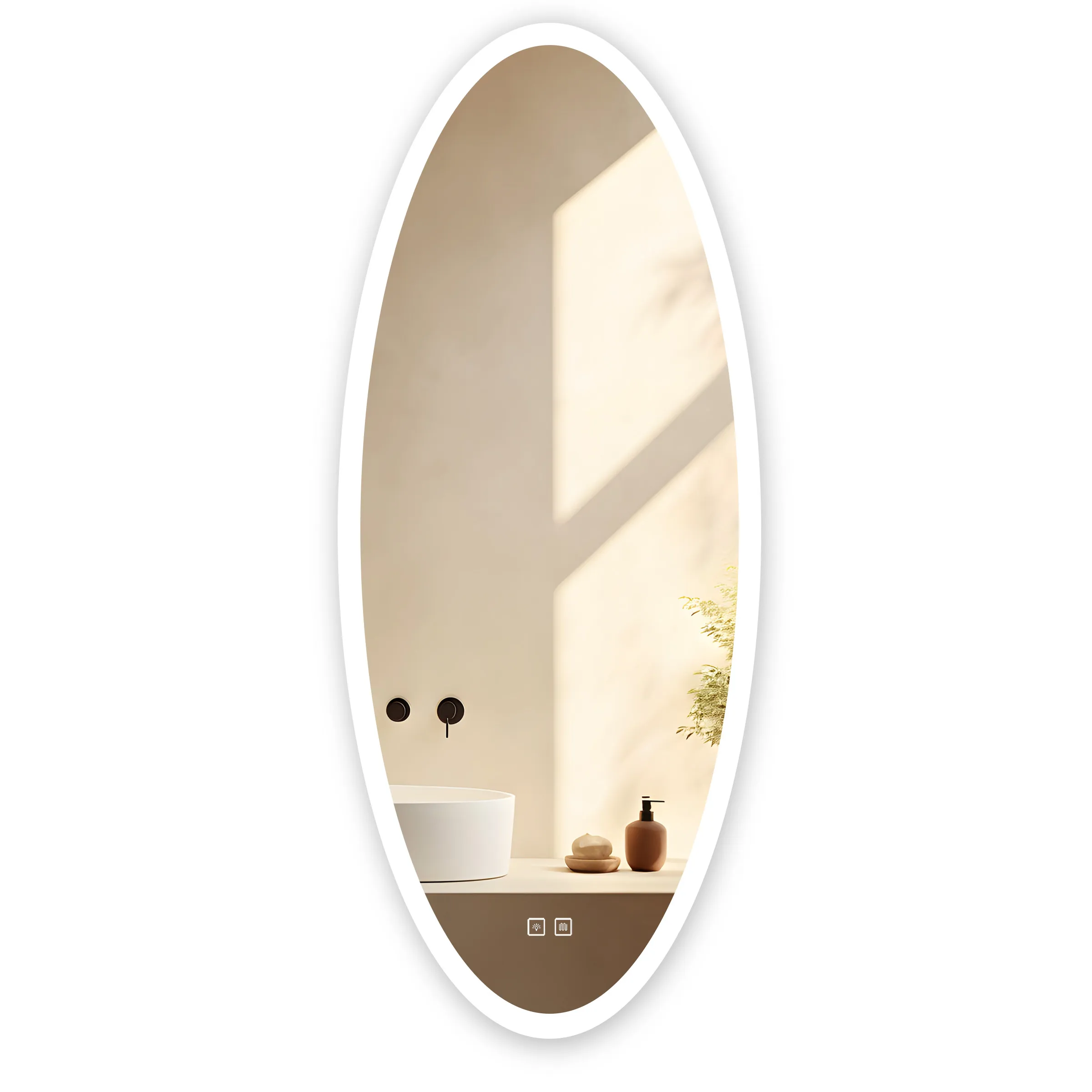 ACCESORII BAIE - Oglindă cu LED și funcție de dezaburire formă ovală mărime 50x120 cm model Contemporan WWA