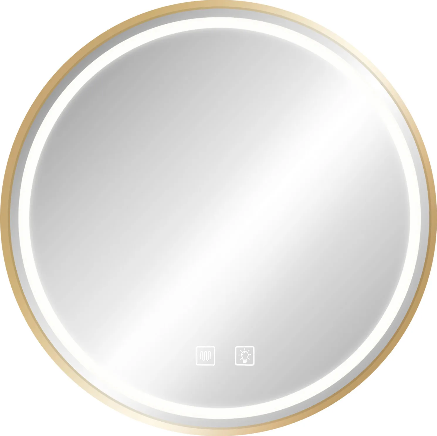 Oglinzi baie - Oglindă cu LED și funcție de dezaburire formă rotundă culoare auriu periat mărime 90 cm model MMJ Brushed Gold