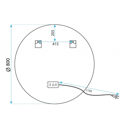 Oglindă cu LED și funcție de dezaburire formă rotundă culoare auriu periat mărime 80 cm model MMJ Brushed Gold [9]