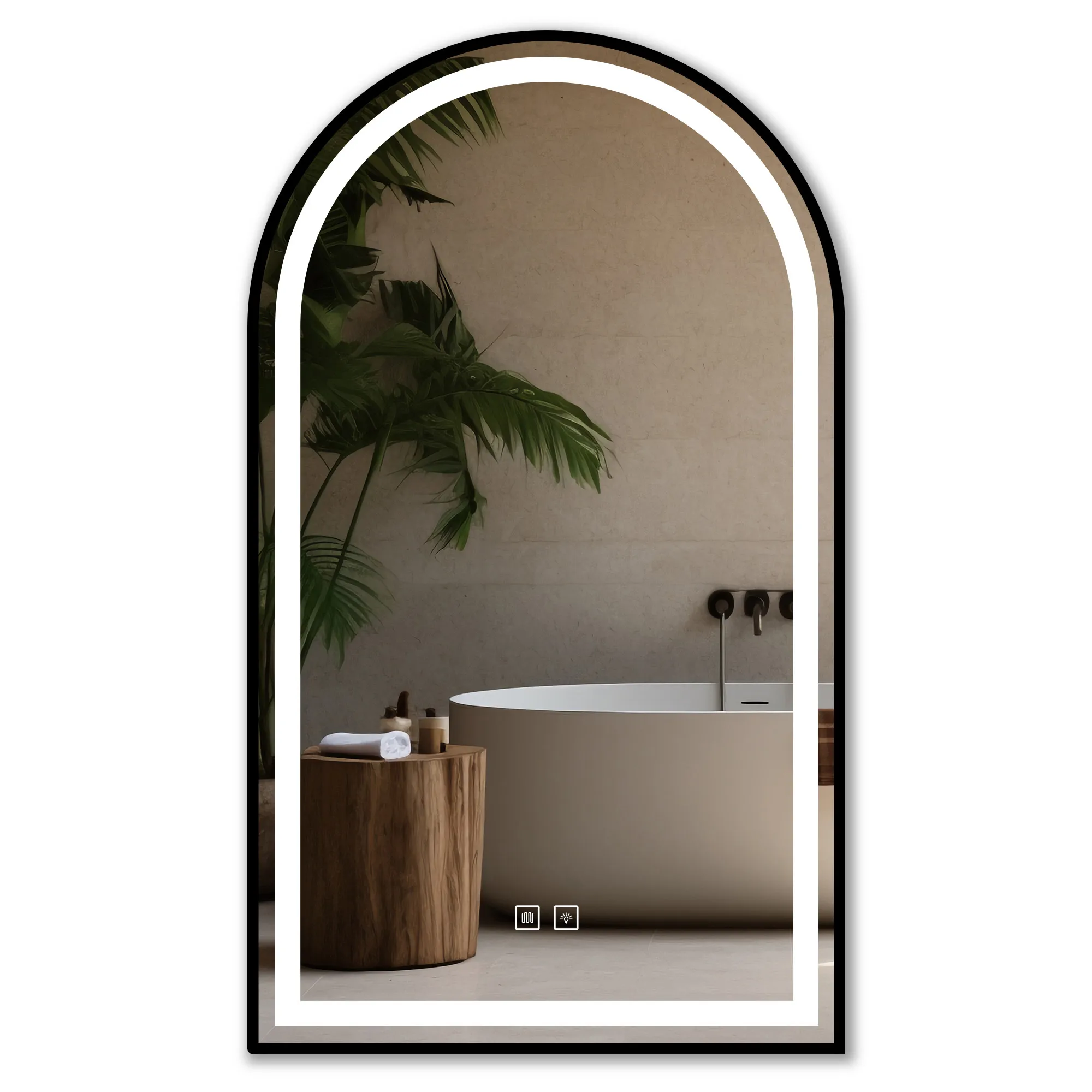 Oglinzi baie - Oglindă cu LED și funcție de dezaburire finisaj negru mărime 60x100 cm model Dash Black