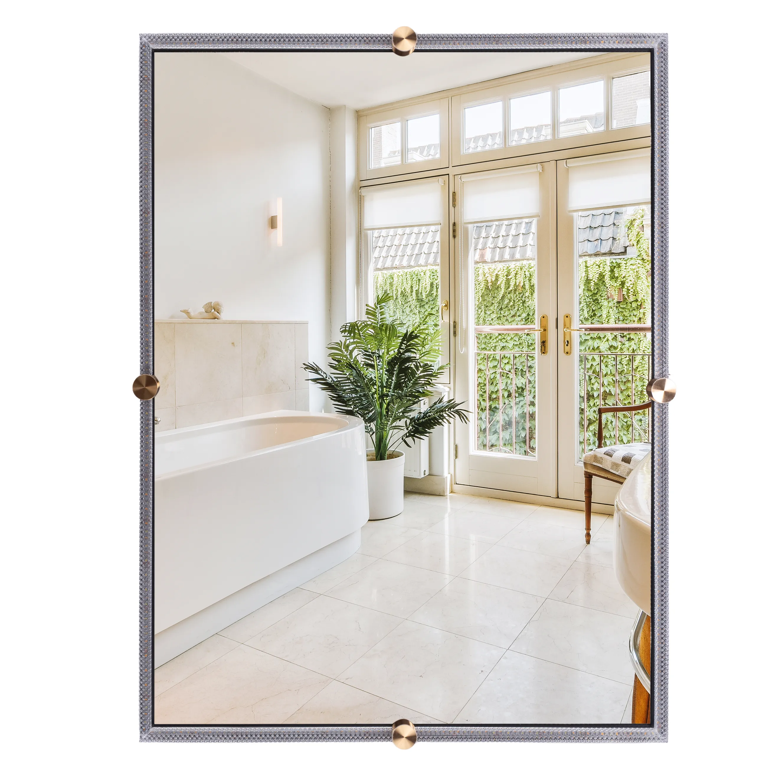 Oglinzi baie - Oglindă LED mărime 60x80 cm formă dreptunghiulară model BL808 Contemporan Cristal