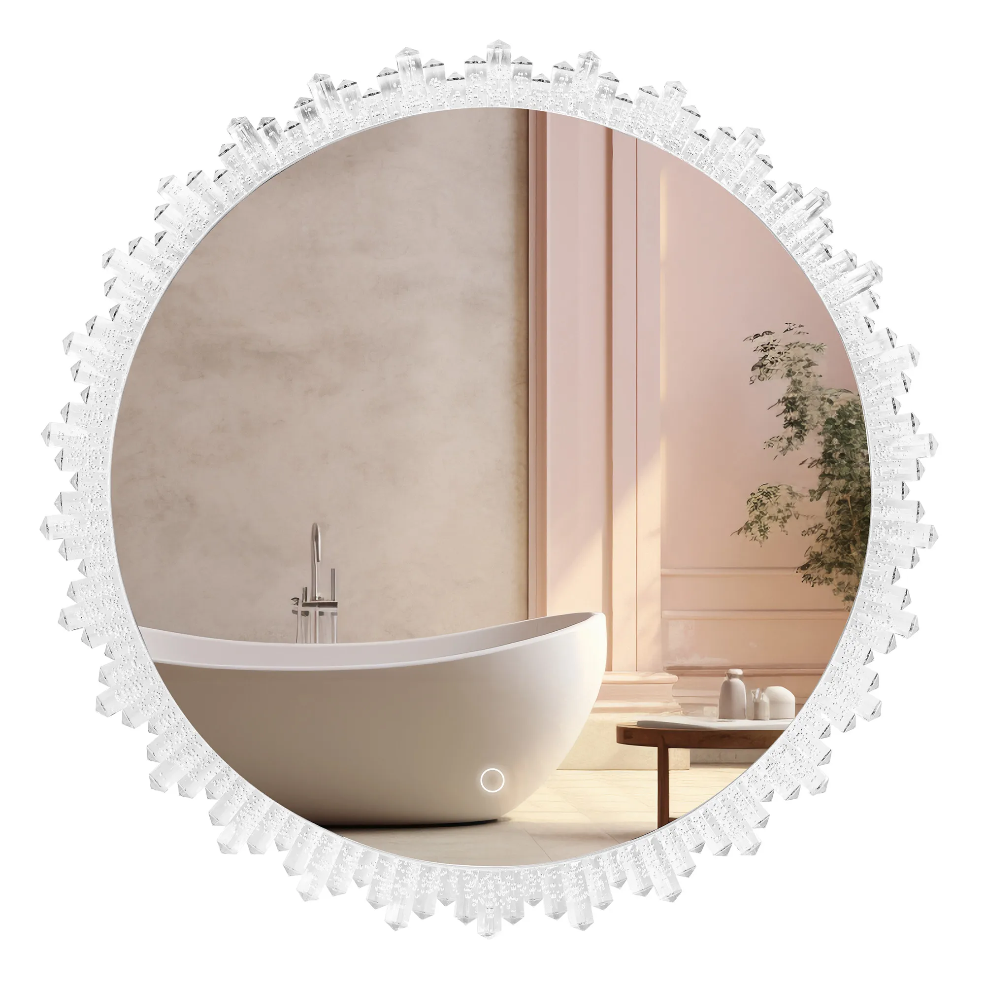 ACCESORII BAIE - Oglindă LED mărime 60 cm formă rotundă model Contemporan Cristal YH-3564